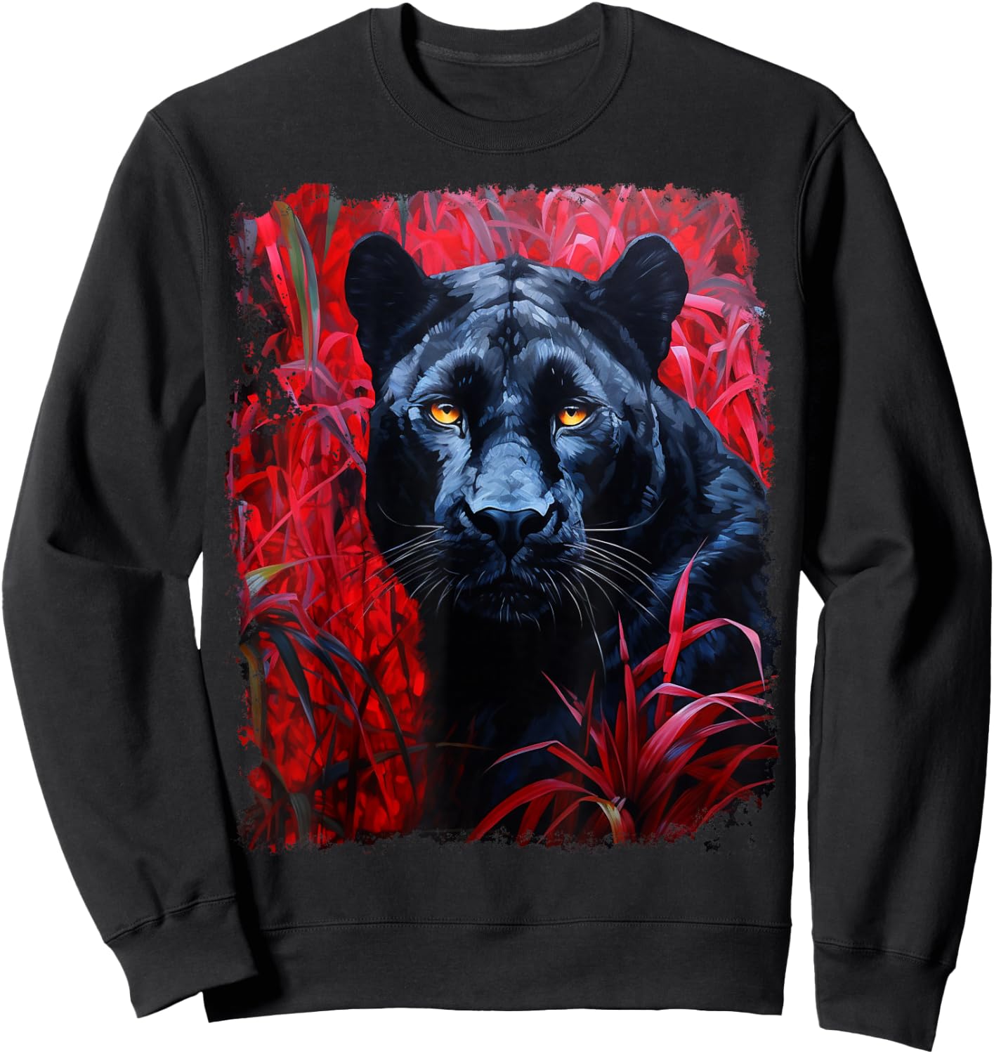 Pop Art Red Panther Black Sweatshirt - Sweatshirt | Black