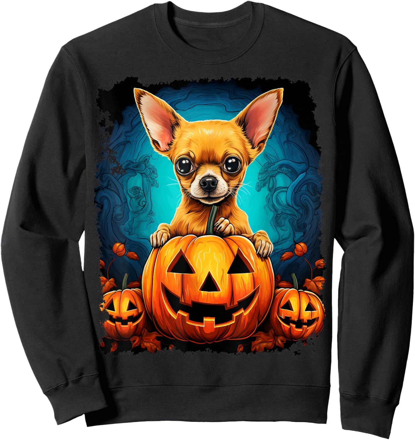 Pop Art Dog Chihuahua Halloween Women Kids Sweatshirt - Sweatshirt | Black