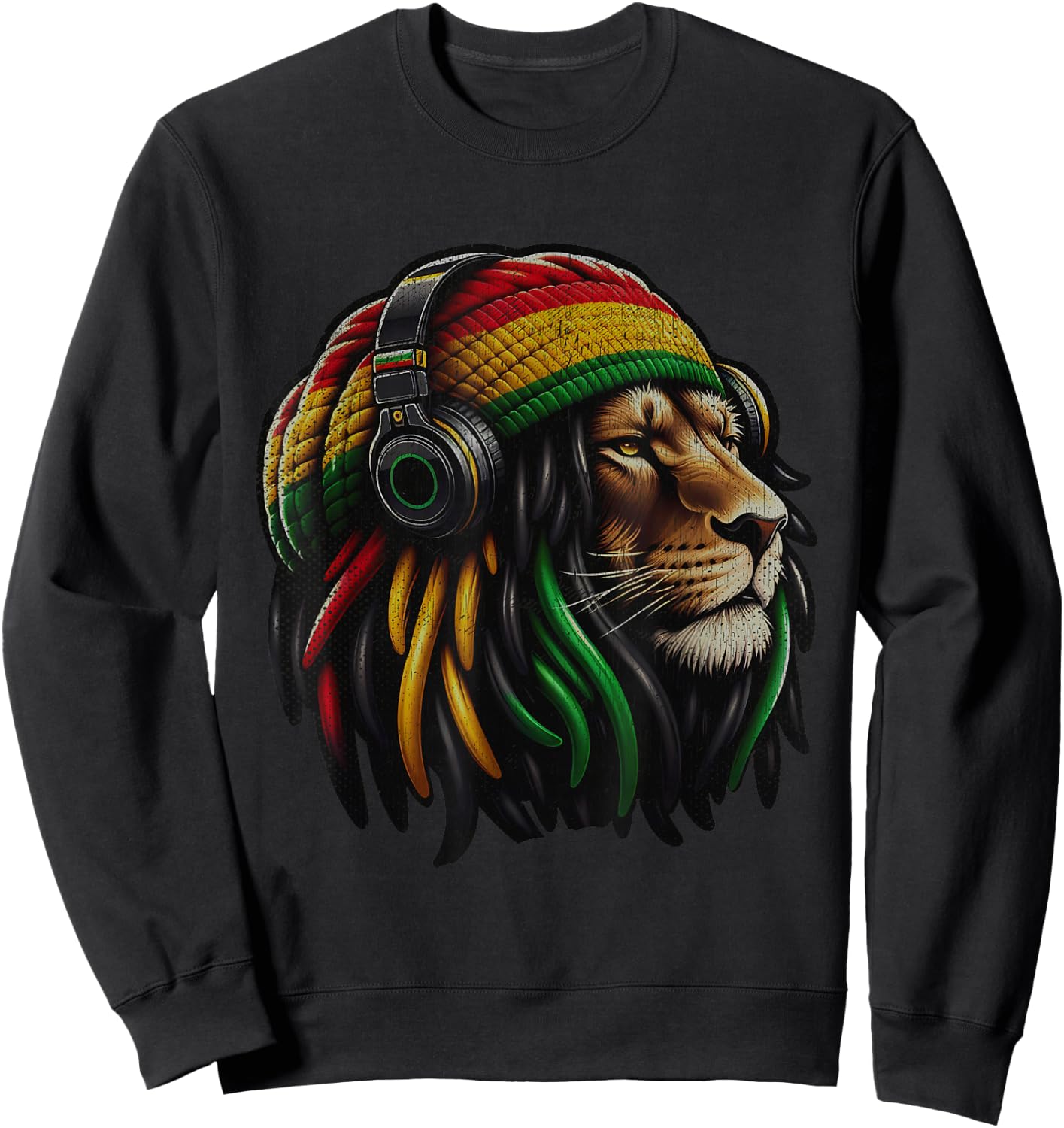 Jamaica Roots Reggae Lion of Judah Rastafari , black Sweatshirt - Sweatshirt | Black