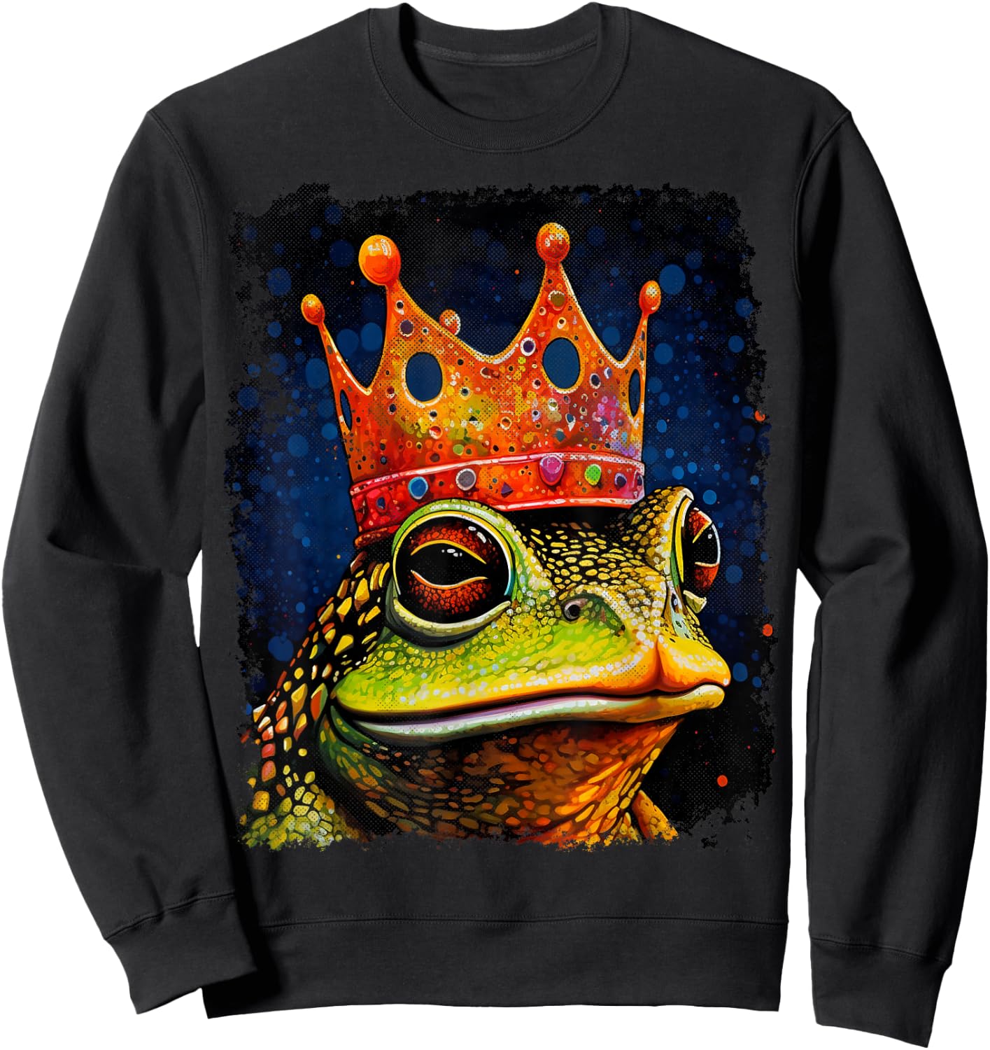 Vintage Toad Frog King Queen Sweatshirt - Sweatshirt | Black