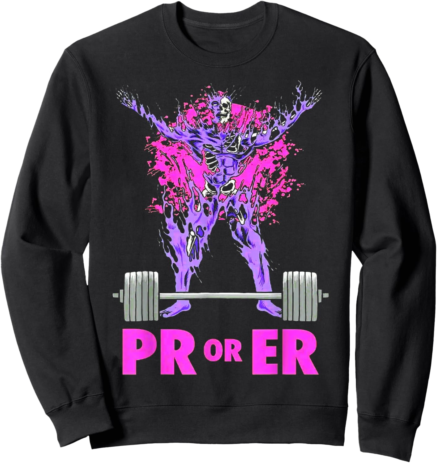 PR Or Er Weightlifting Bodybuilding Fitness Gym workout Sweatshirt - Sweatshirt | Black