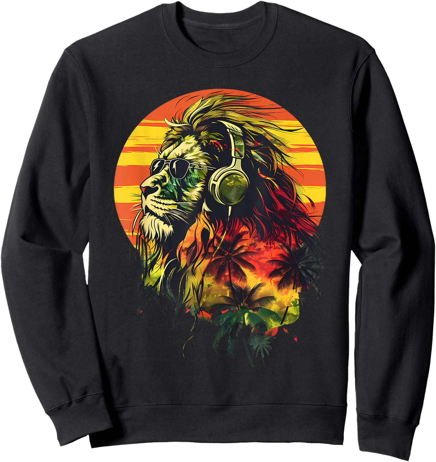 Rasta Reggae Lion Rasta Roots Lion Of Judah Reggae Music Sweatshirt - Sweatshirt | Black