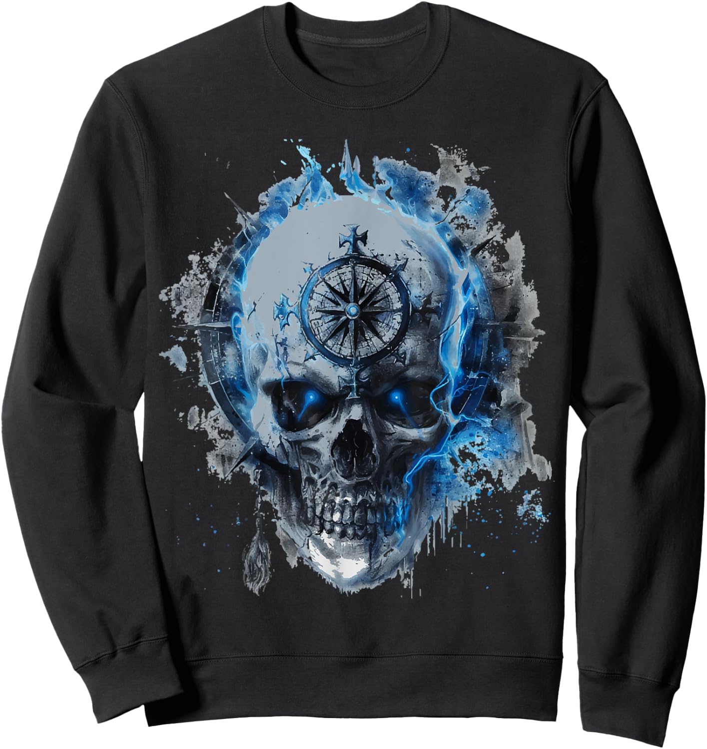 Skull Design Viking Gifts Sweatshirt - Sweatshirt | Black