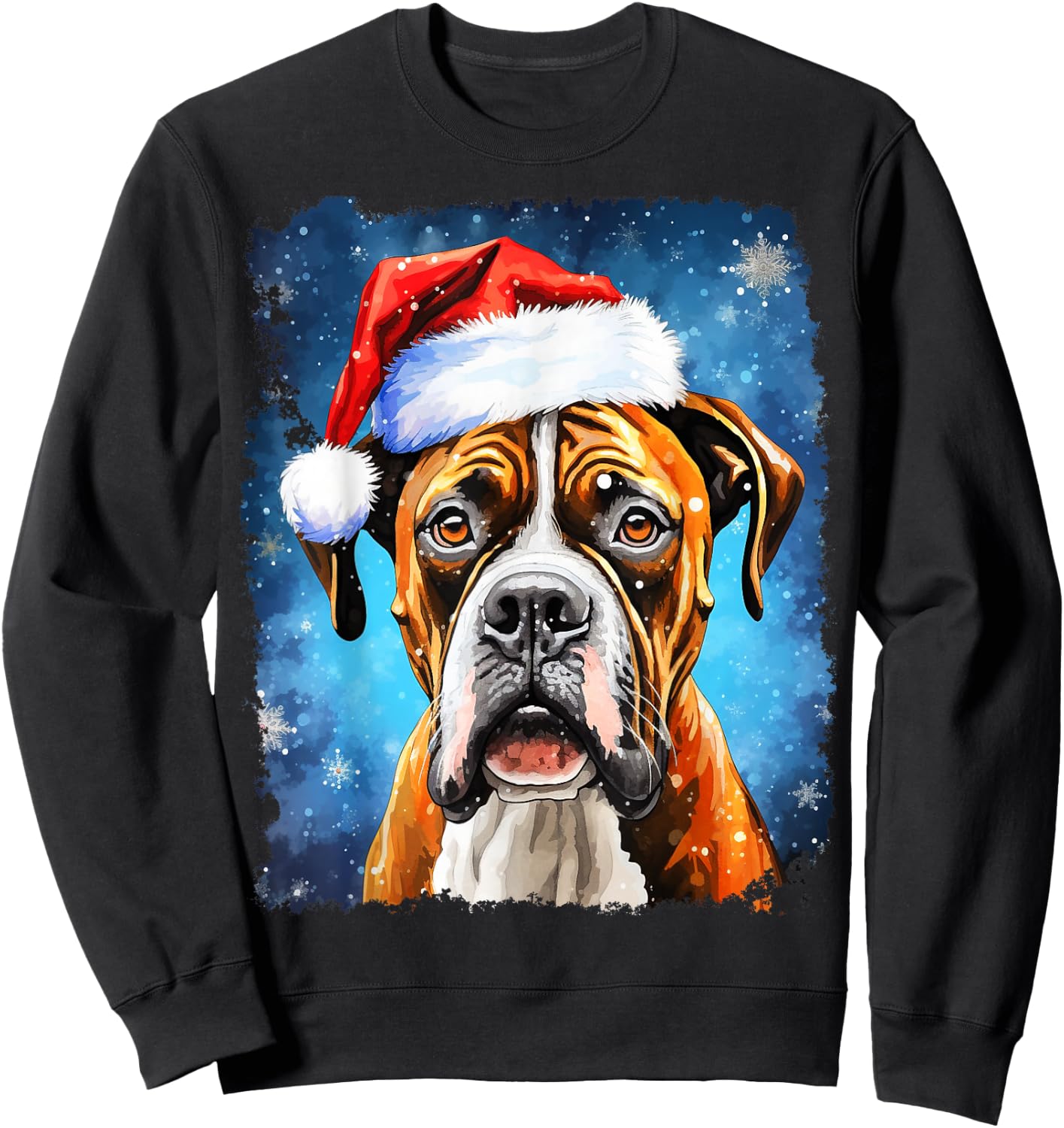 Pop Art Christmas Boxer Dog Sweatshirt - Sweatshirt | Black