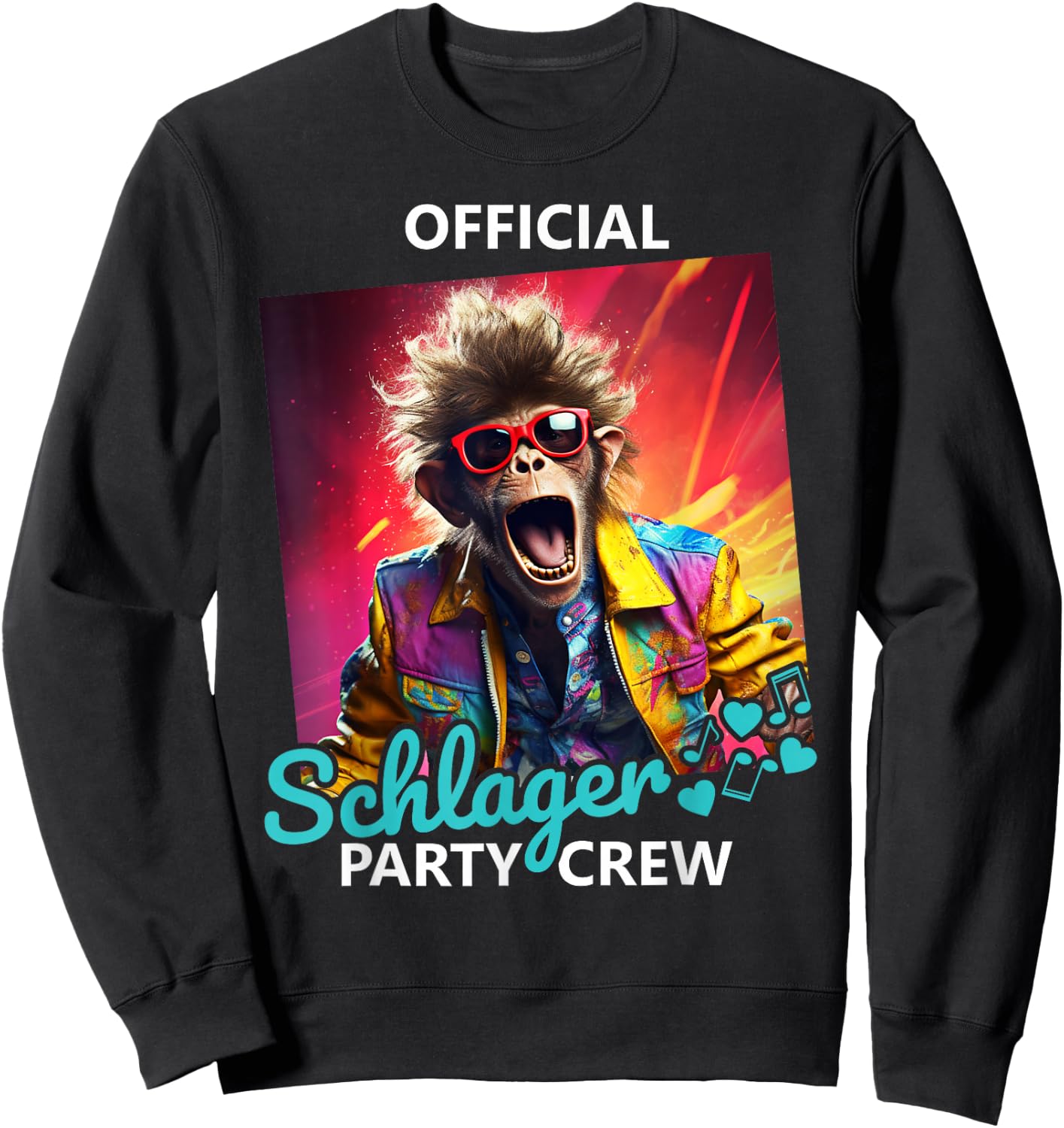 PARTY HASE Outfits für Party und Kneipentour Official Schlager Party Crew Sweatshirt - Sweatshirt | Black