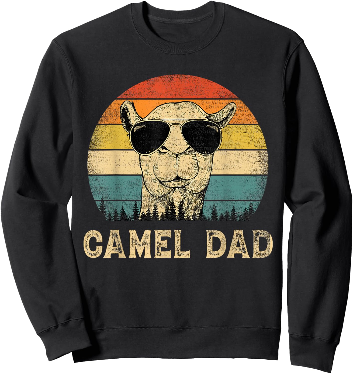 Vintage Camel Dad Camel Lovers Daddy Father's Day Sweatshirt - Sweatshirt | Black
