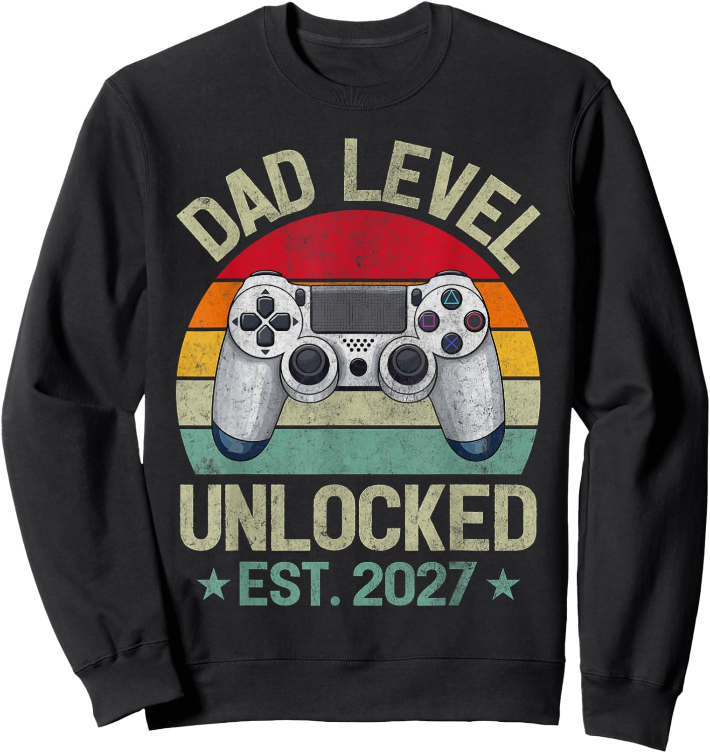 Dad Level Unlocked Est. 2027 Leveled Up to Video Gamer Dad Sweatshirt - Sweatshirt | Black