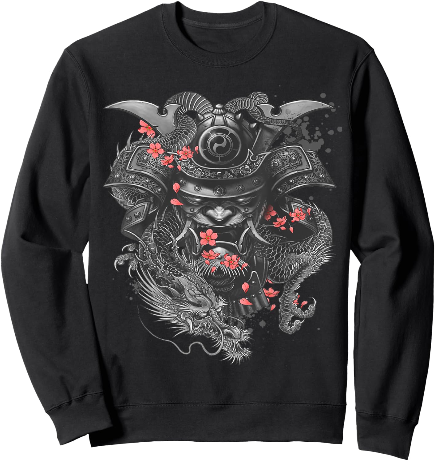 Samurai Warrior Japanese Bushido Dragon Oni Knight Gift Sweatshirt - Sweatshirt | Black