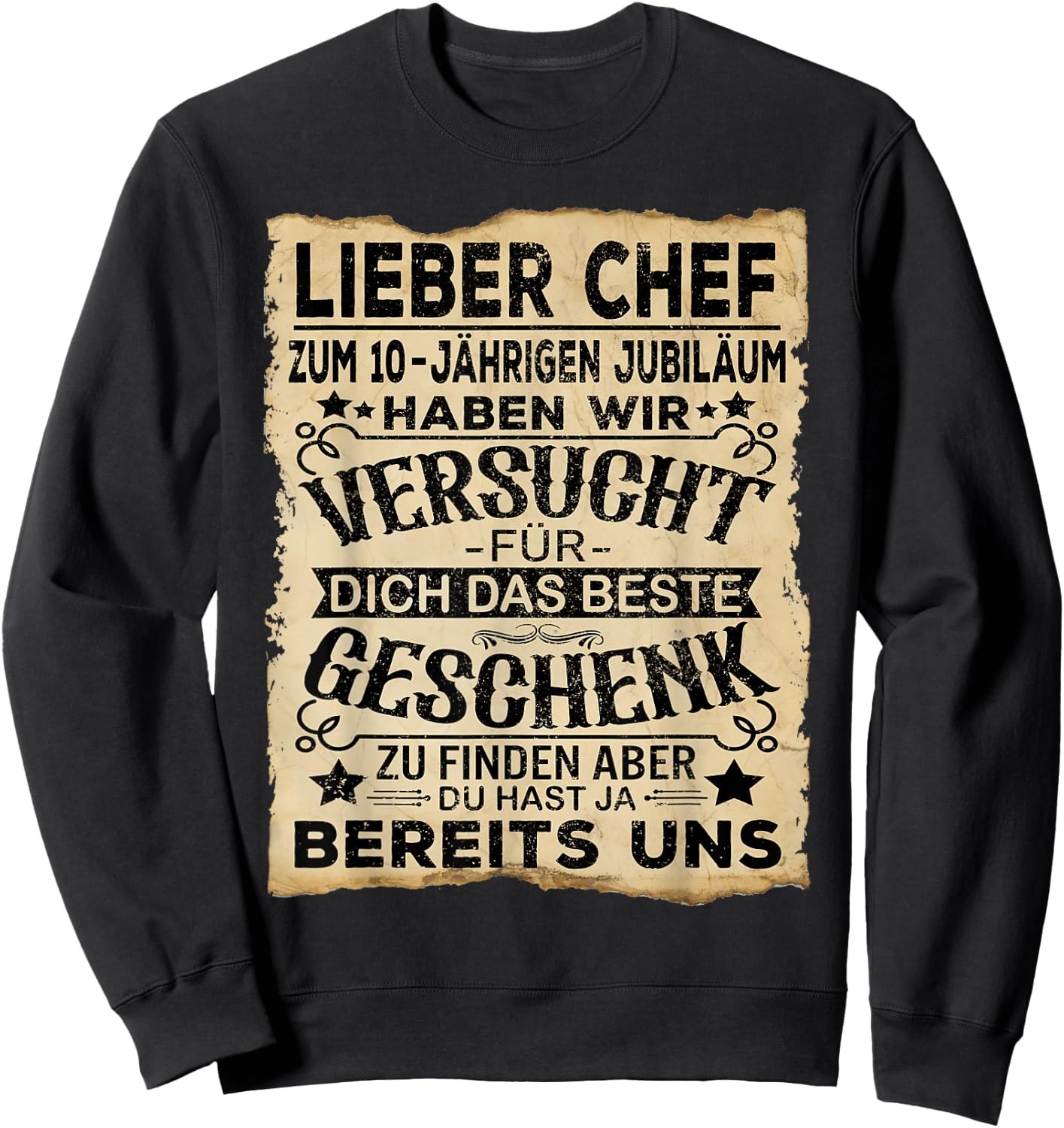 Service Anniversary & Company Anniversary Chef 10th Anniversary , black Sweatshirt - Sweatshirt | Black
