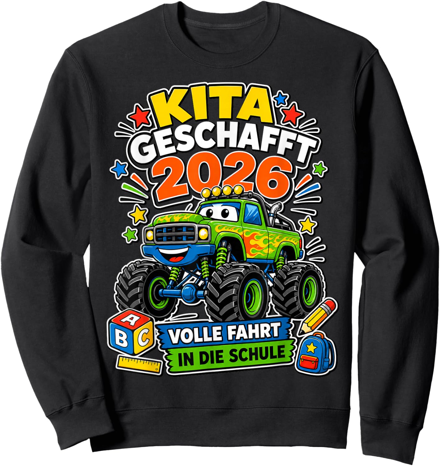 Kita Geschafft 2026 Volle Fahrt Jungen Sweatshirt - Sweatshirt | Black