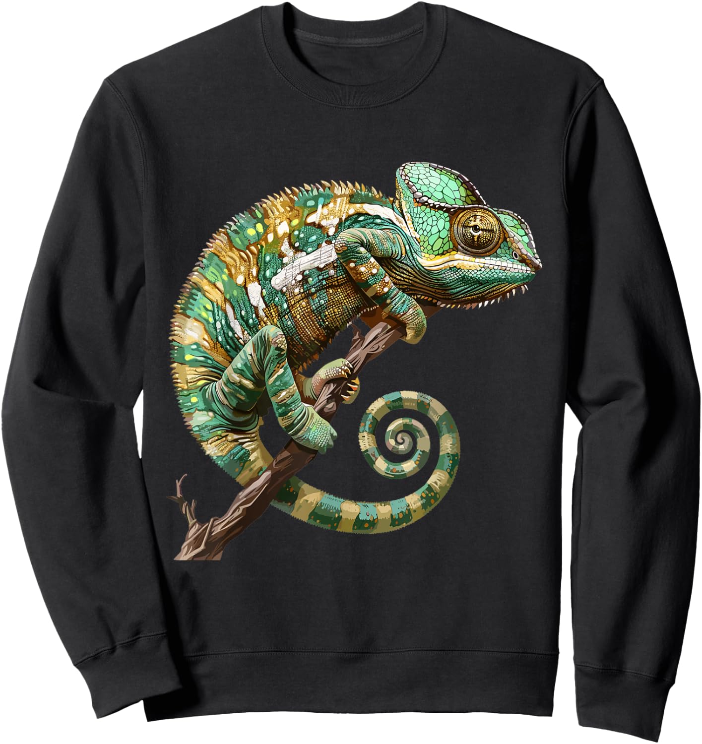 Chameleon, reptiles and Zoo Keeper Design Chameleon graphic, Chameleon , Small, Black Sweatshirt - Sweatshirt | Black