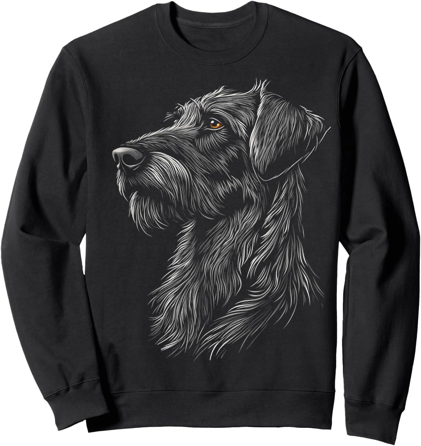Irish Wolfhound Dog Graphic Pet Illustration Irish Wolfhound Men Women Kids Sweatshirt - Sweatshirt | Black