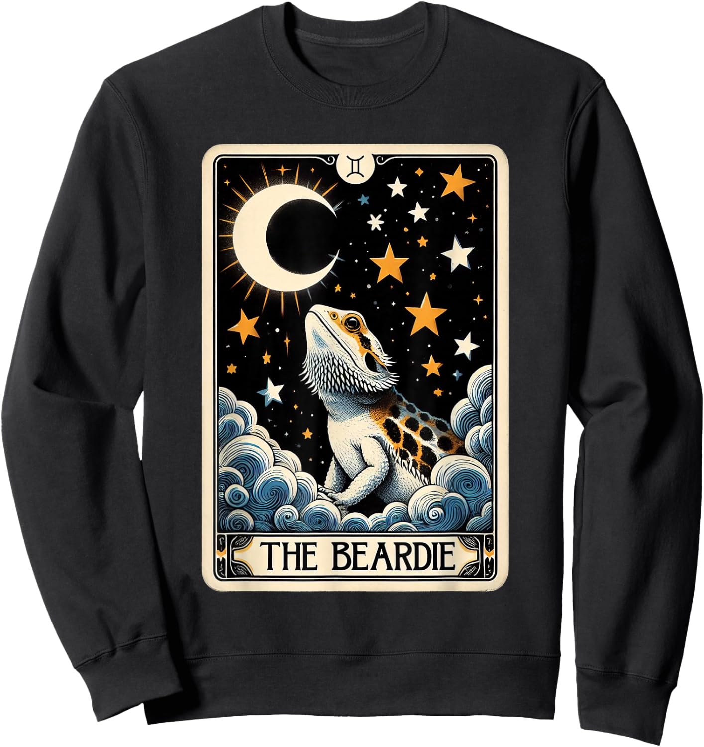 Bearded Dragon Tarot Card Beardie Mom Beardie Dad Men Women Sweatshirt - Sweatshirt | Black
