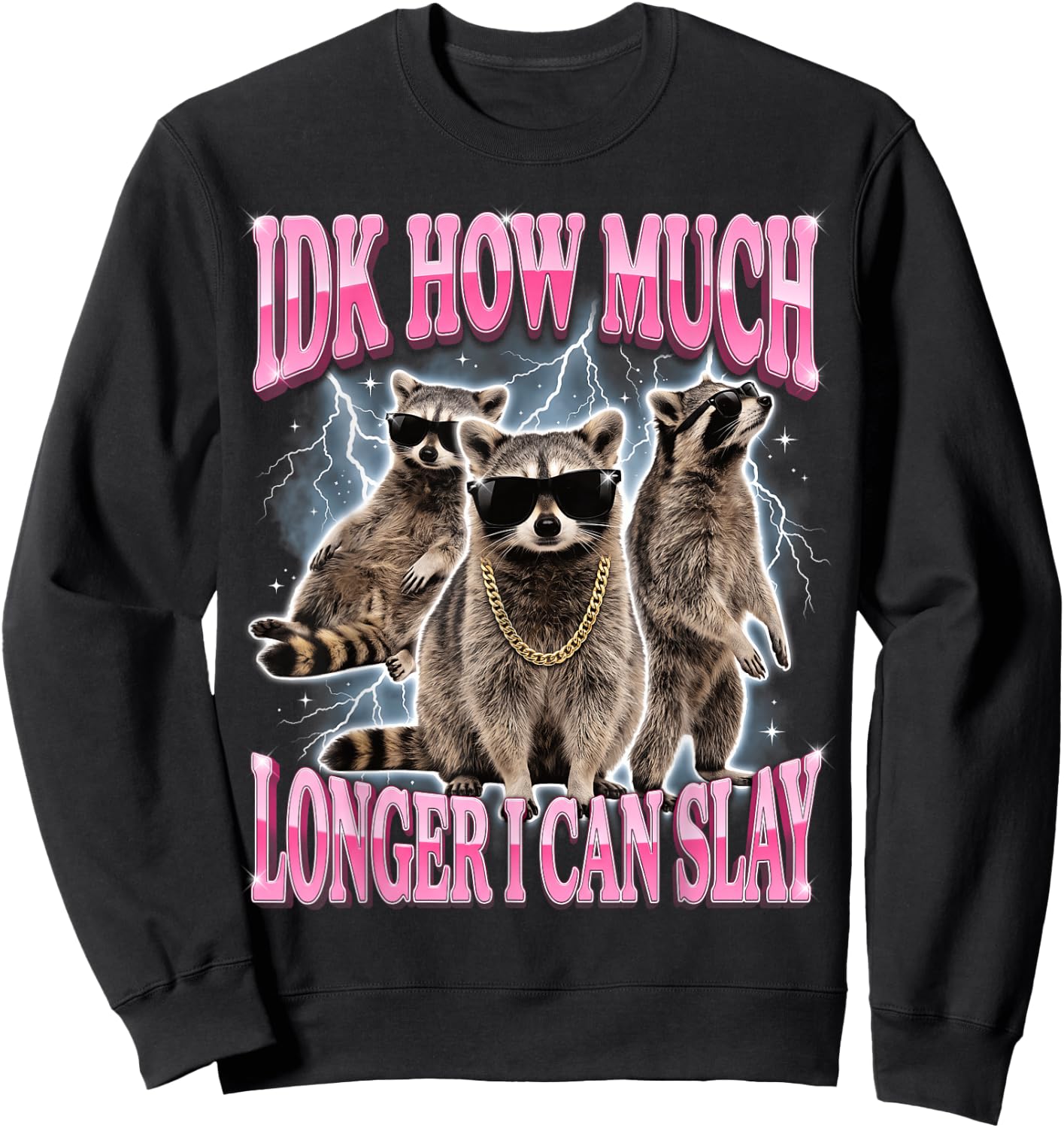 IDK How Much Longer I Can Slay Raccoon Sweatshirt - Sweatshirt | Black
