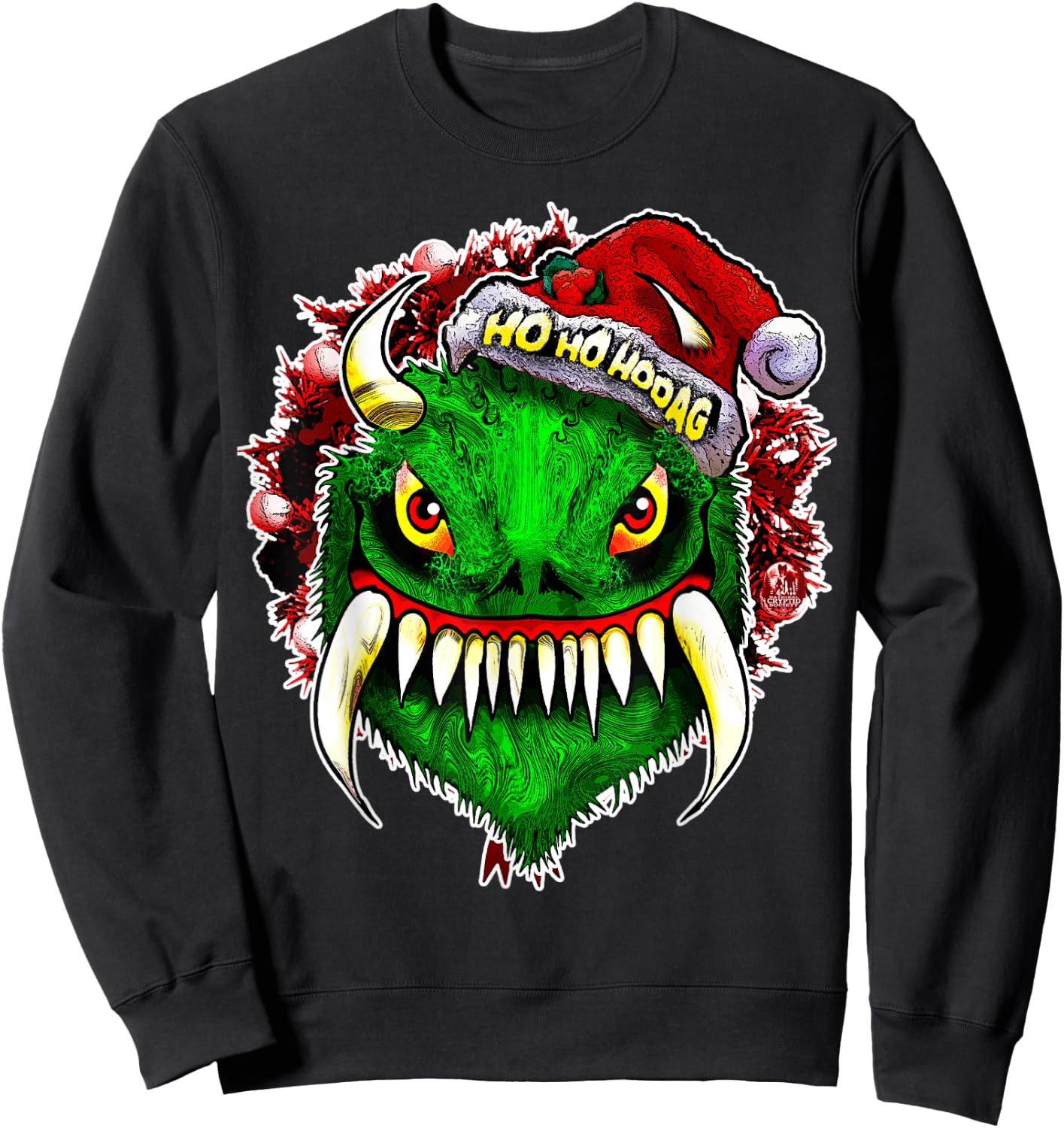 Funny Christmas Hodag Holiday Cryptid Monster Cryptozoology Sweatshirt - Sweatshirt | Black