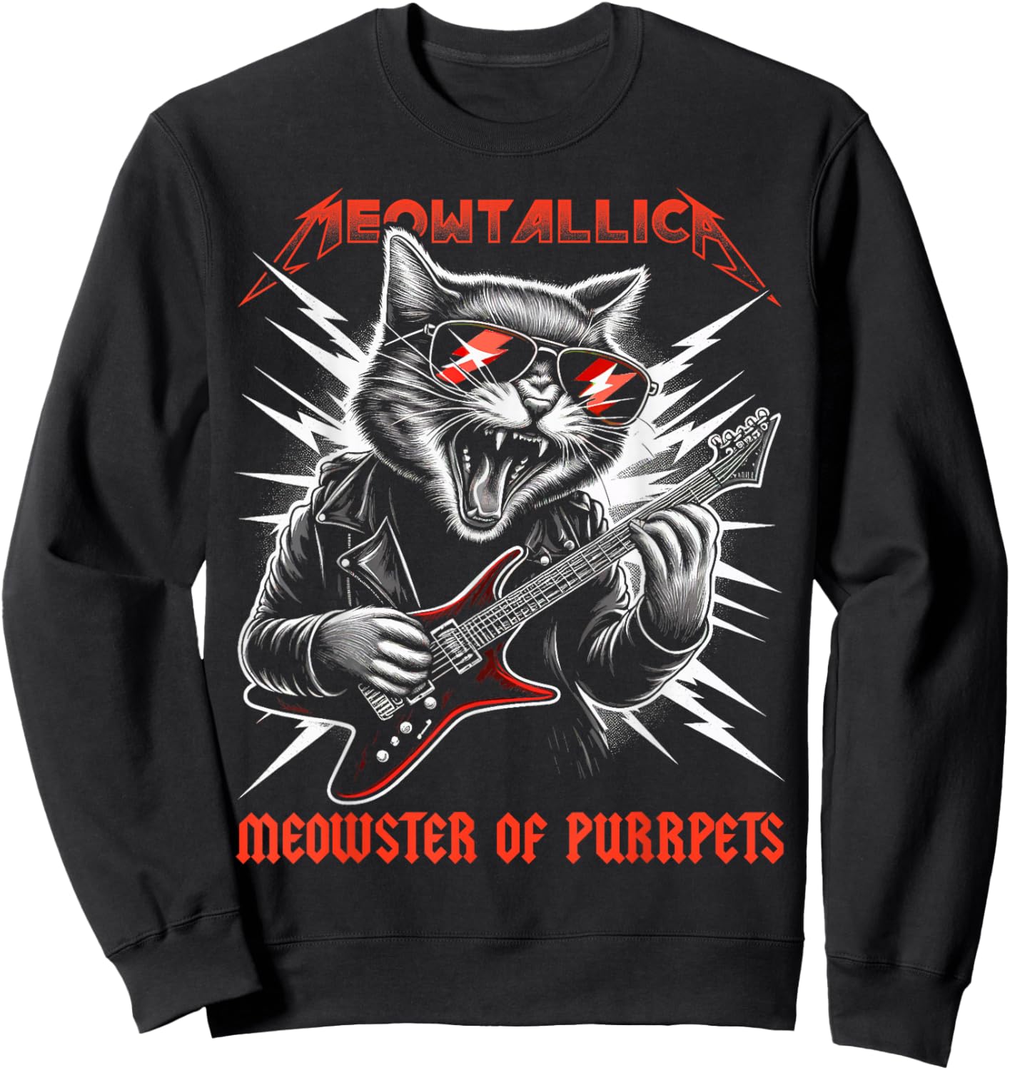 Meowtallica Meowster Of Purrpets – Chat amusant Sweatshirt - Sweatshirt | Black