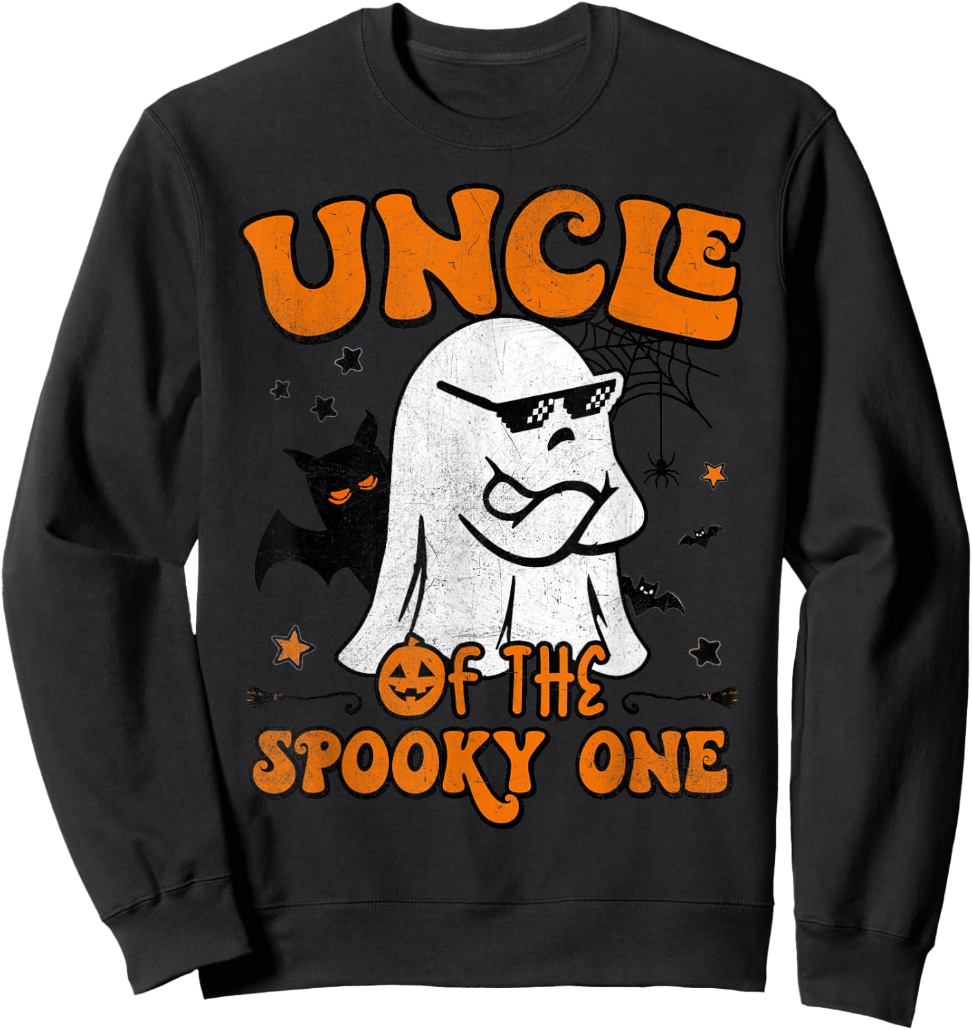 Uncle of the Spooky One Retro Matching Family Halloween Sweatshirt - Sweatshirt | Black