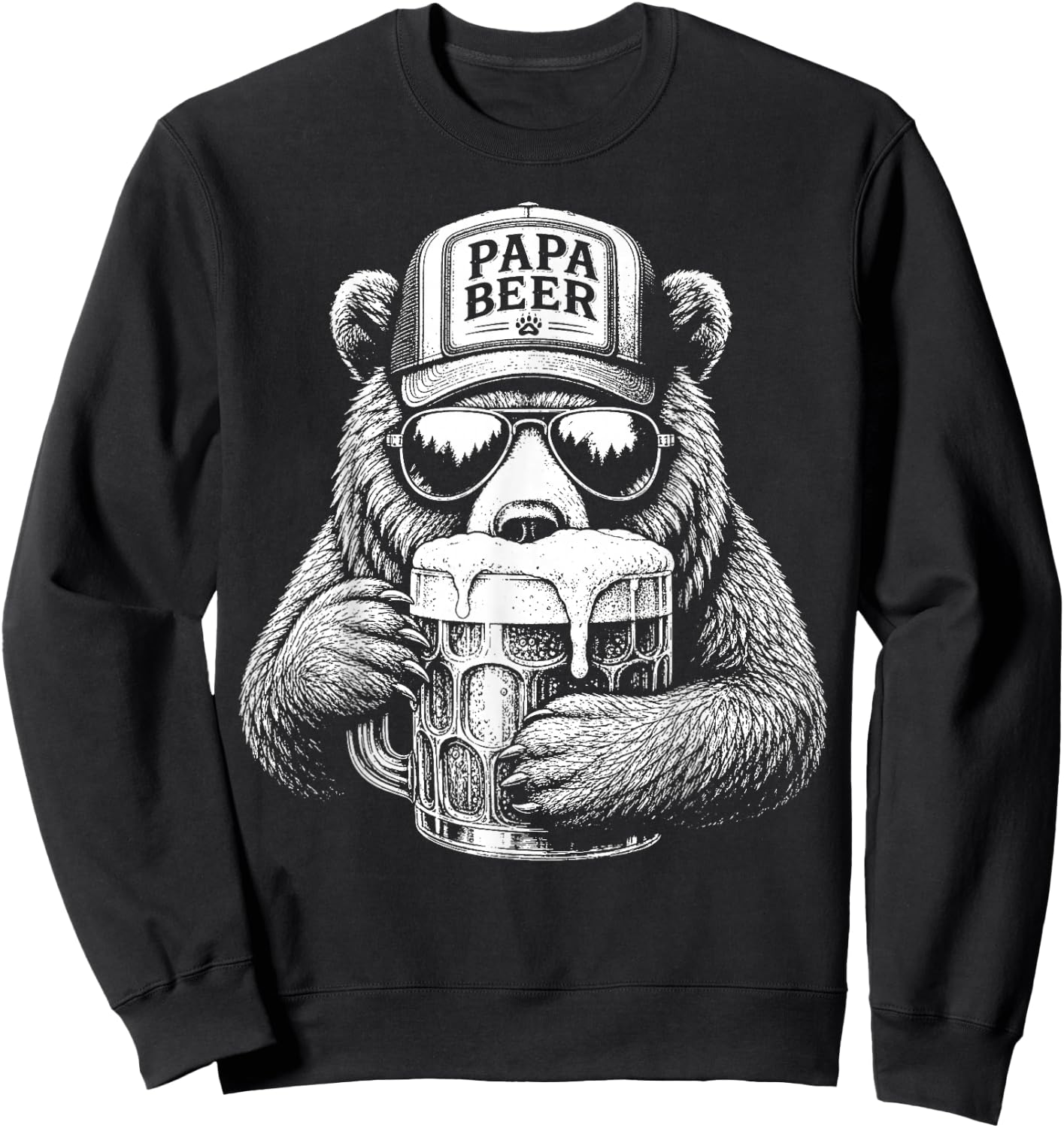 Papa Beer Vatertag Bester Papa Bier lustige Papa Geschenk Sweatshirt - Sweatshirt | Black