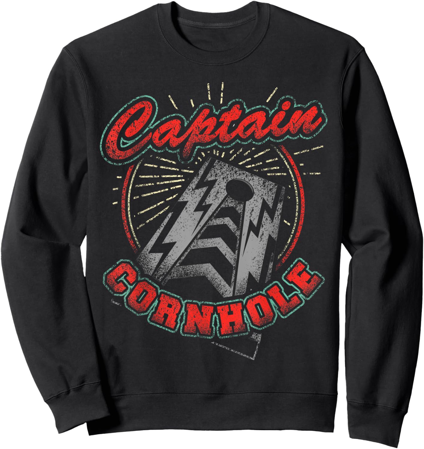 Captain Cornhole Funny Sweatshirt - Sweatshirt | Black