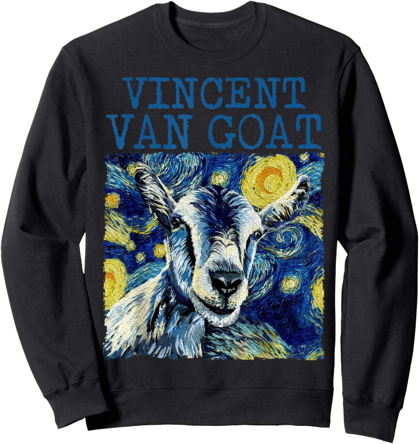 Vincent Van Goat Funny Van Gogh Art Humor Funny Starry Night Sweatshirt - Sweatshirt | Black