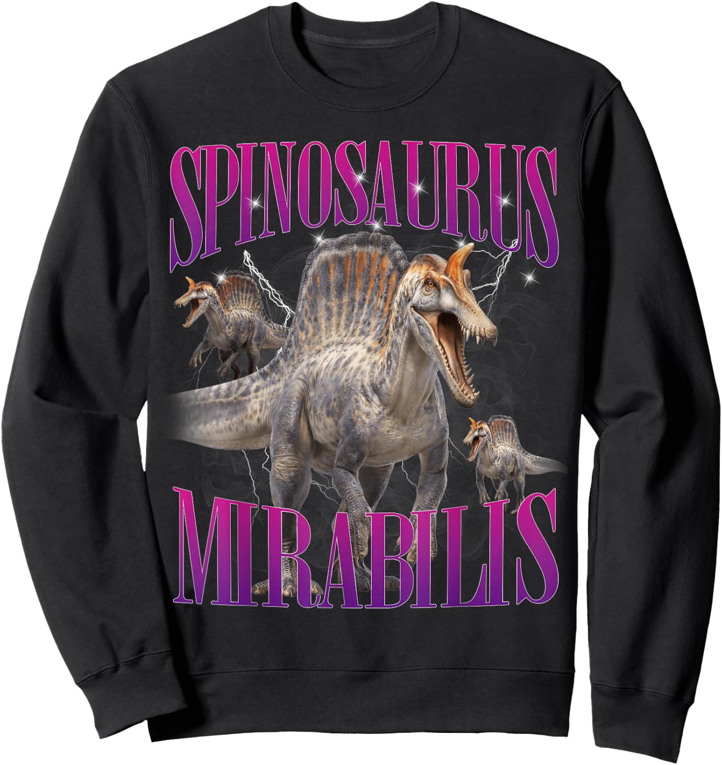 Spinosaurus Mirabilis Dinosaur Prehistoric Creature Sweatshirt - Sweatshirt | Black