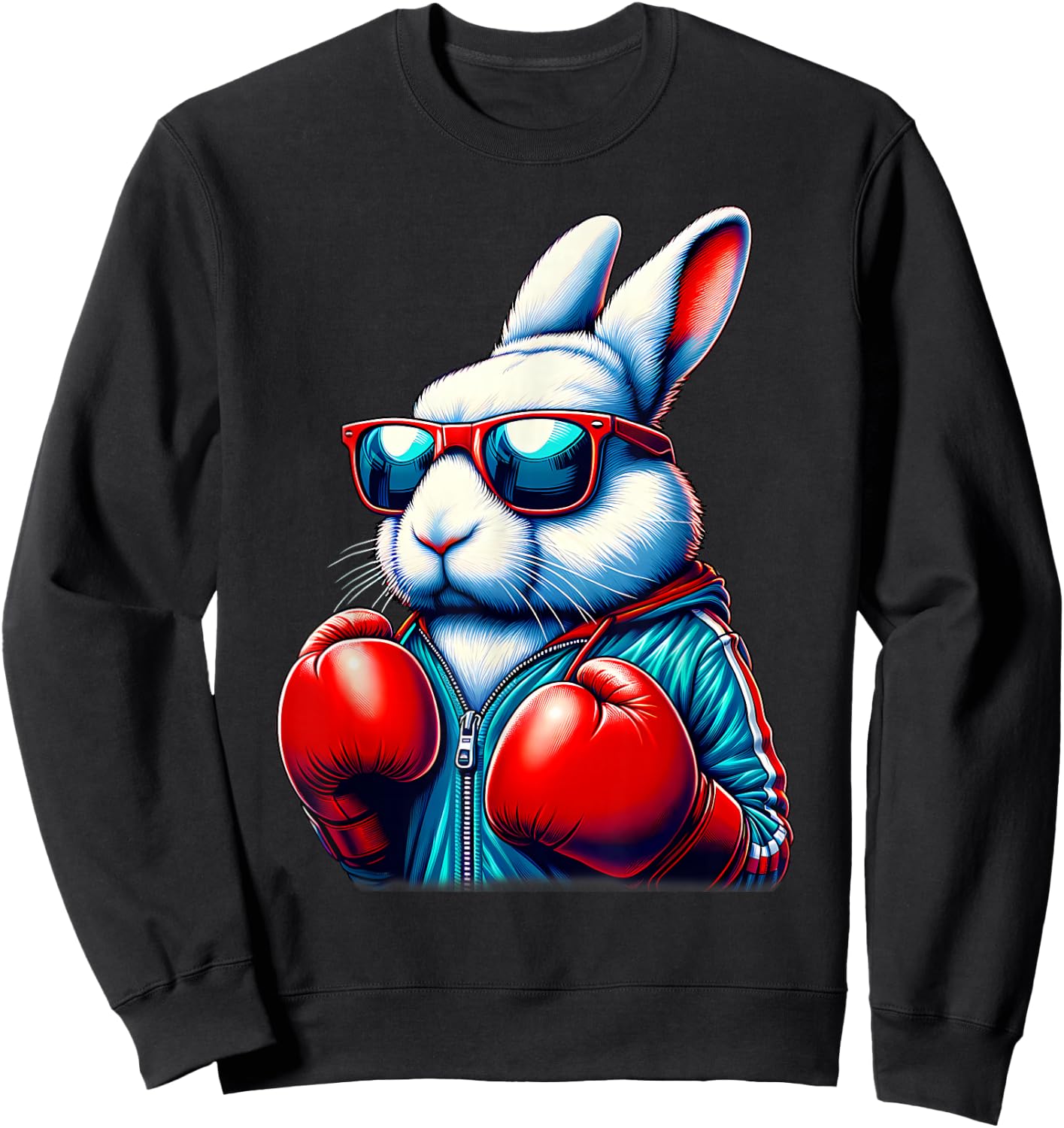 Happy Easter Bunny Boxing Rabbit Men Women Kid Sweatshirt - Sweatshirt | Black