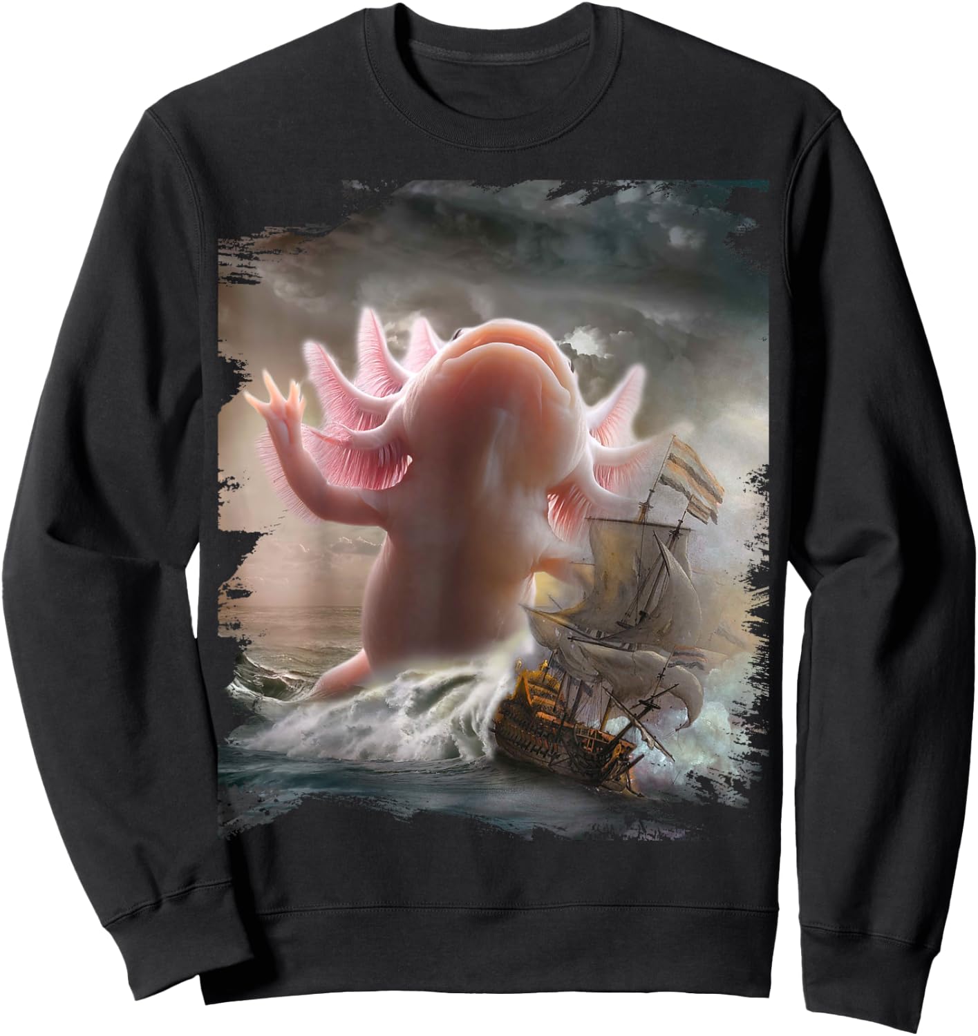 Giant Axolotl Sea Monster Kraxolotl Sweatshirt - Sweatshirt | Black