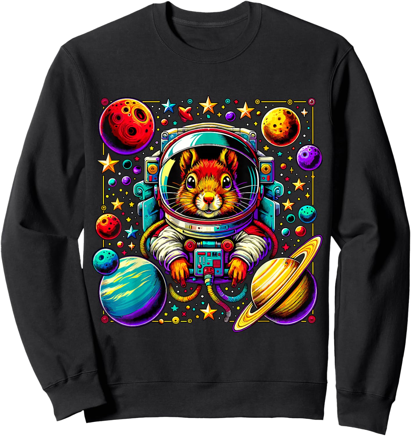 Astronaut Squirrel Space Sweatshirt - Sweatshirt | Black