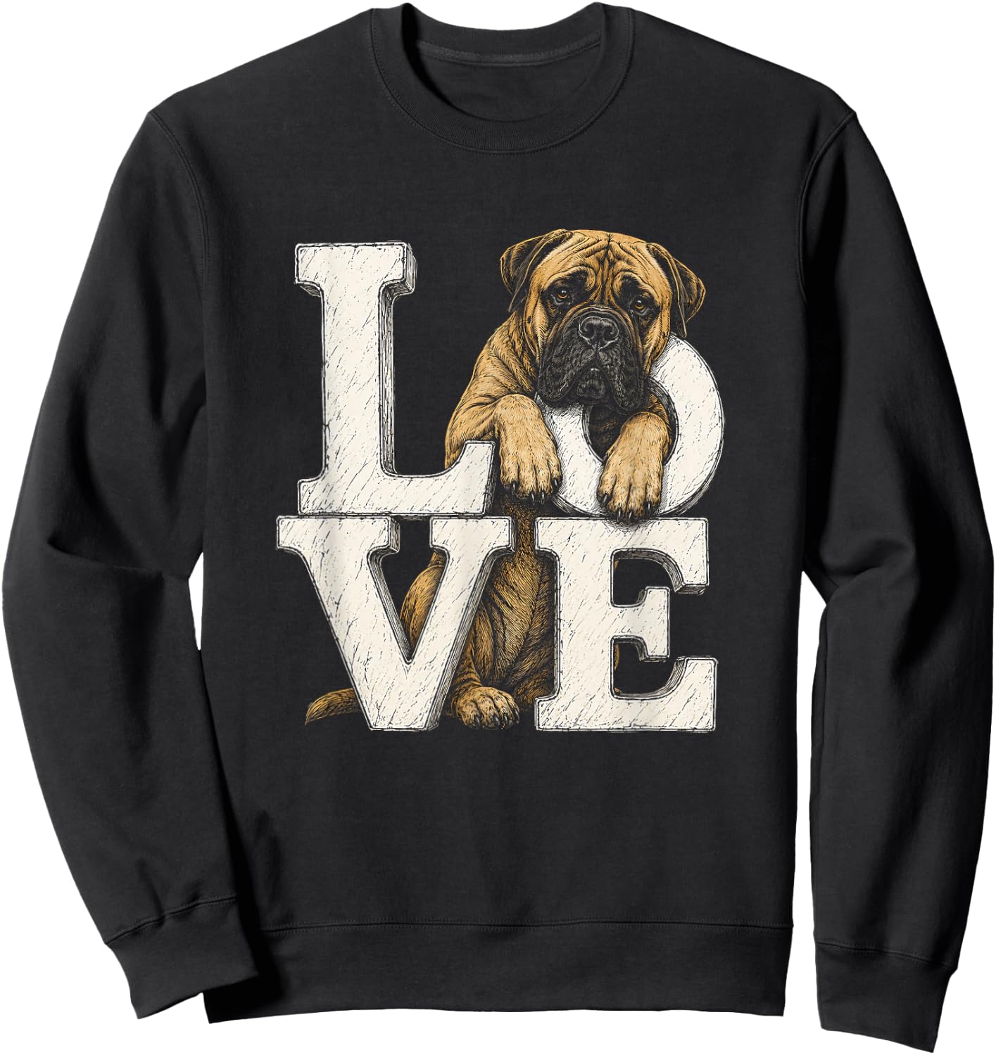 Bullmastiff Love Artwork Design Sweatshirt - Sweatshirt | Black