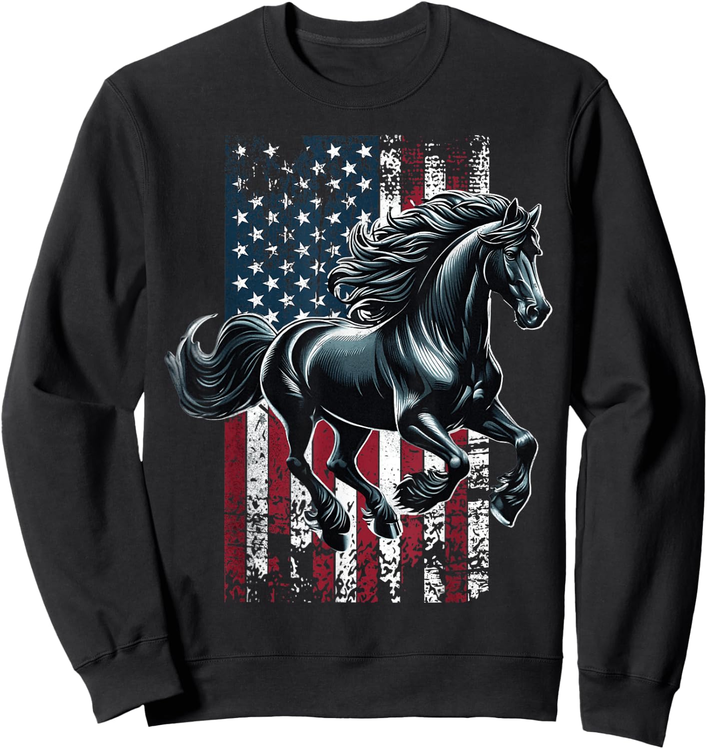 American Friesian Horse US Friesian Horse Sweatshirt - Sweatshirt | Black