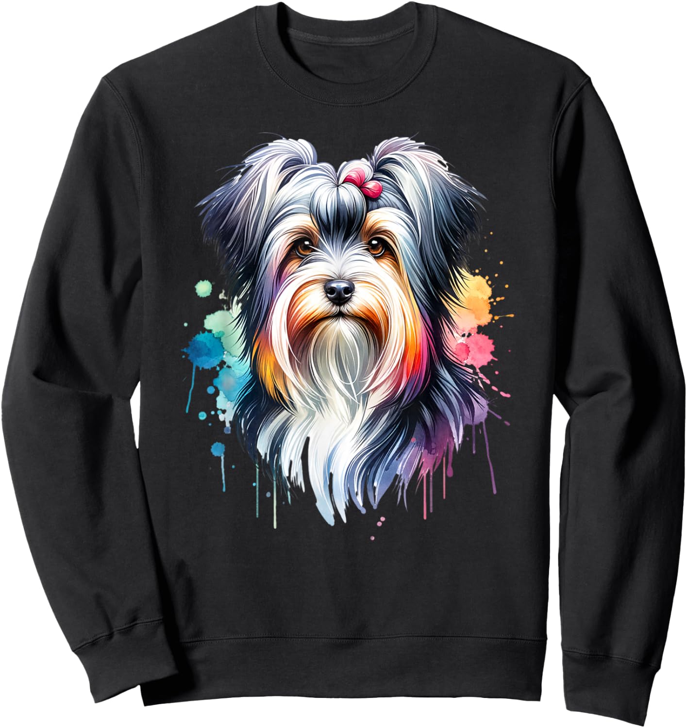Biewer Terrier Dog Artwork Sweatshirt - Sweatshirt | Black