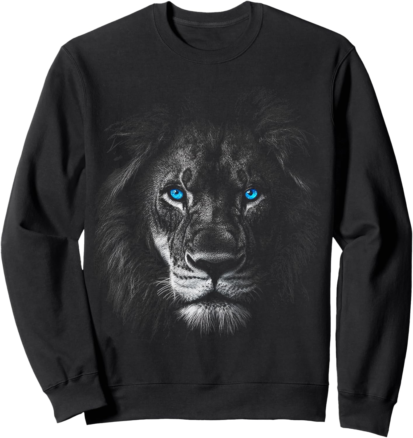 Lion Animal Blue Eyes Artwork Lion , black Sweatshirt - Sweatshirt | Black