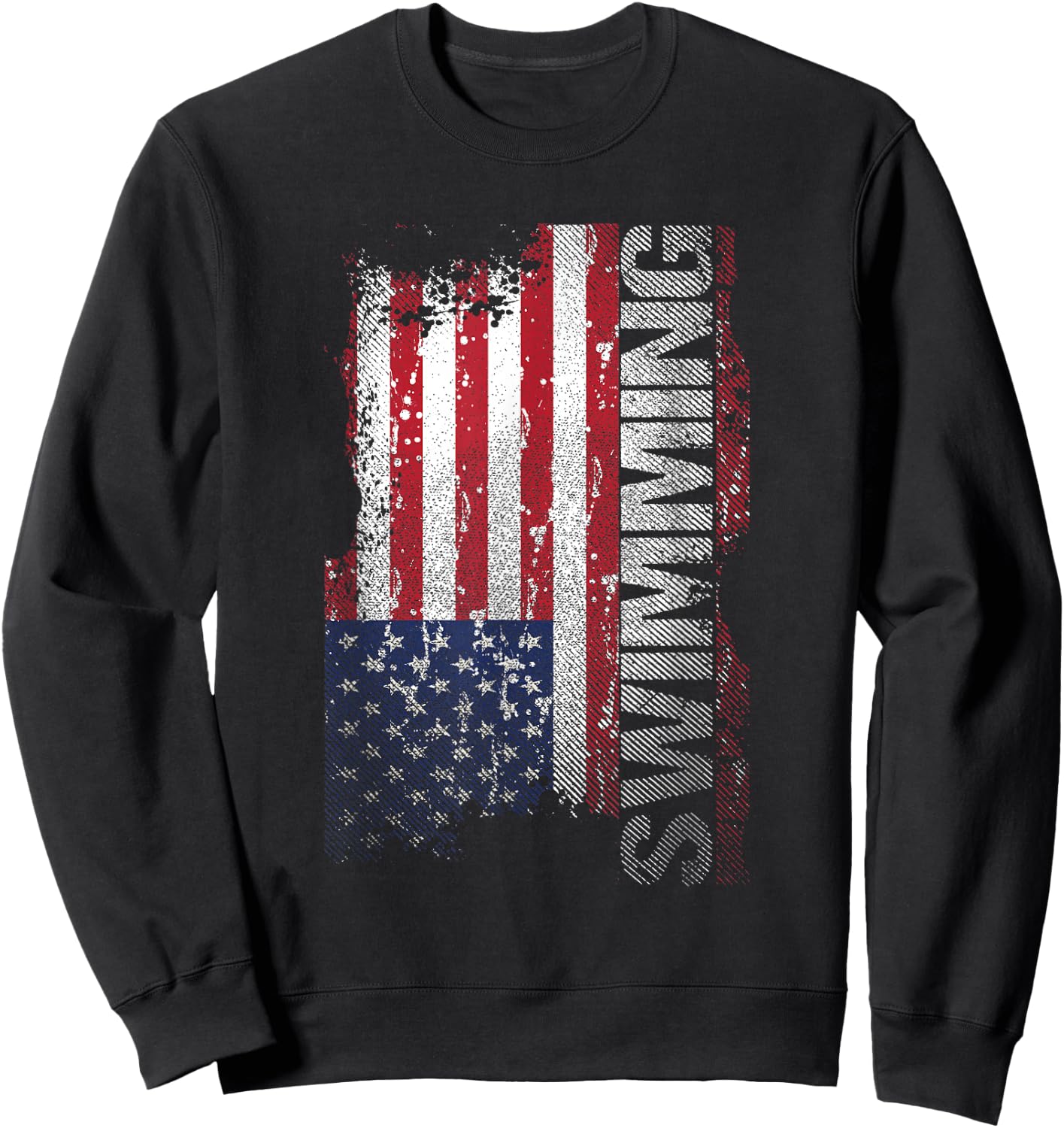 USA Flag Swimming Sweatshirt - Sweatshirt | Black