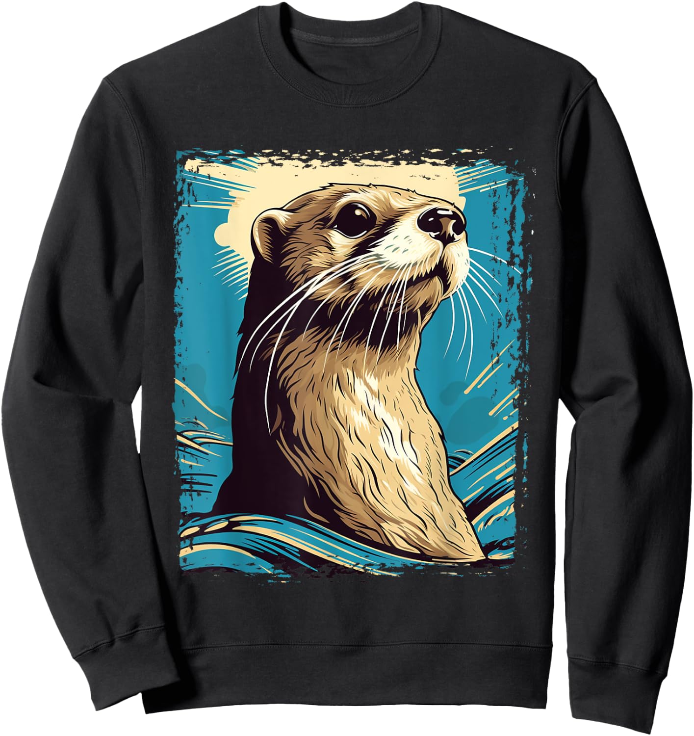 River Otter t shirt for boys & girls Cute Otter Animal Funny Sweatshirt - Sweatshirt | Black