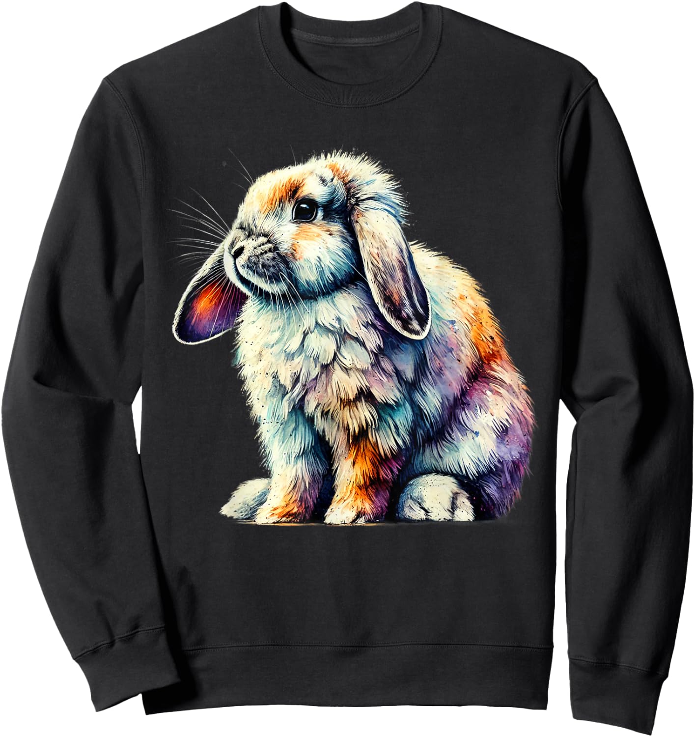 Rabbit Animal Lover Cute Rabbit Bunny Art Sweatshirt - Sweatshirt | Black