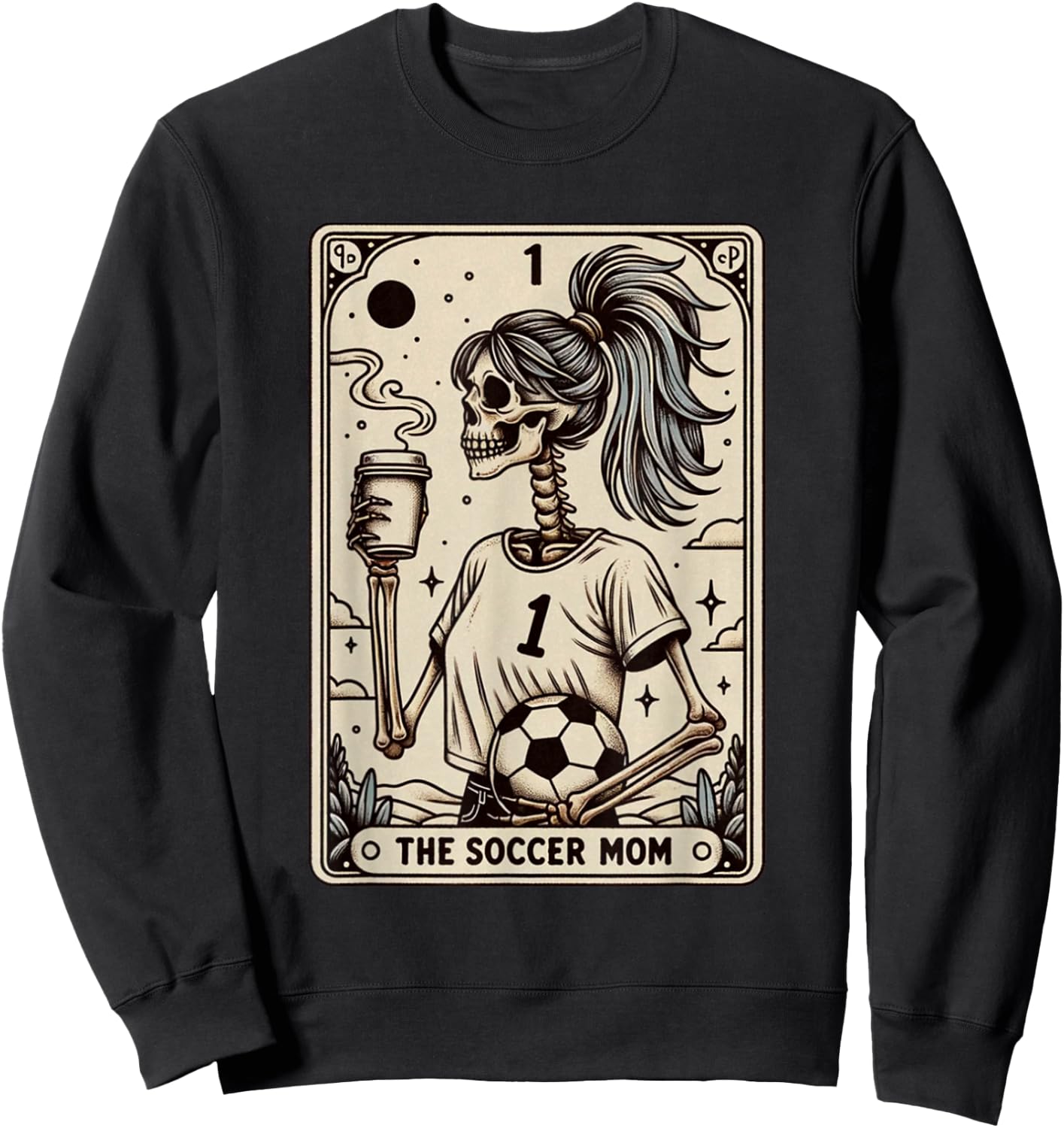 Carte de tarot de football pour maman, vintage, Halloween, Soccer Mama Sweatshirt - Sweatshirt | Black