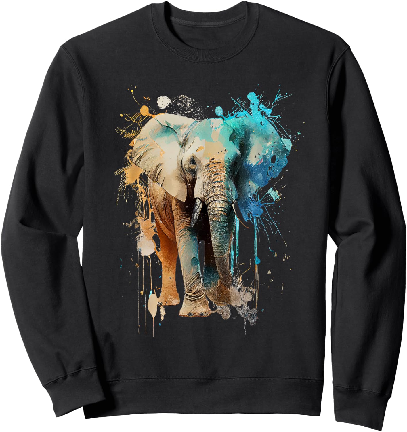 Elephant colorful Sweatshirt - Sweatshirt | Black