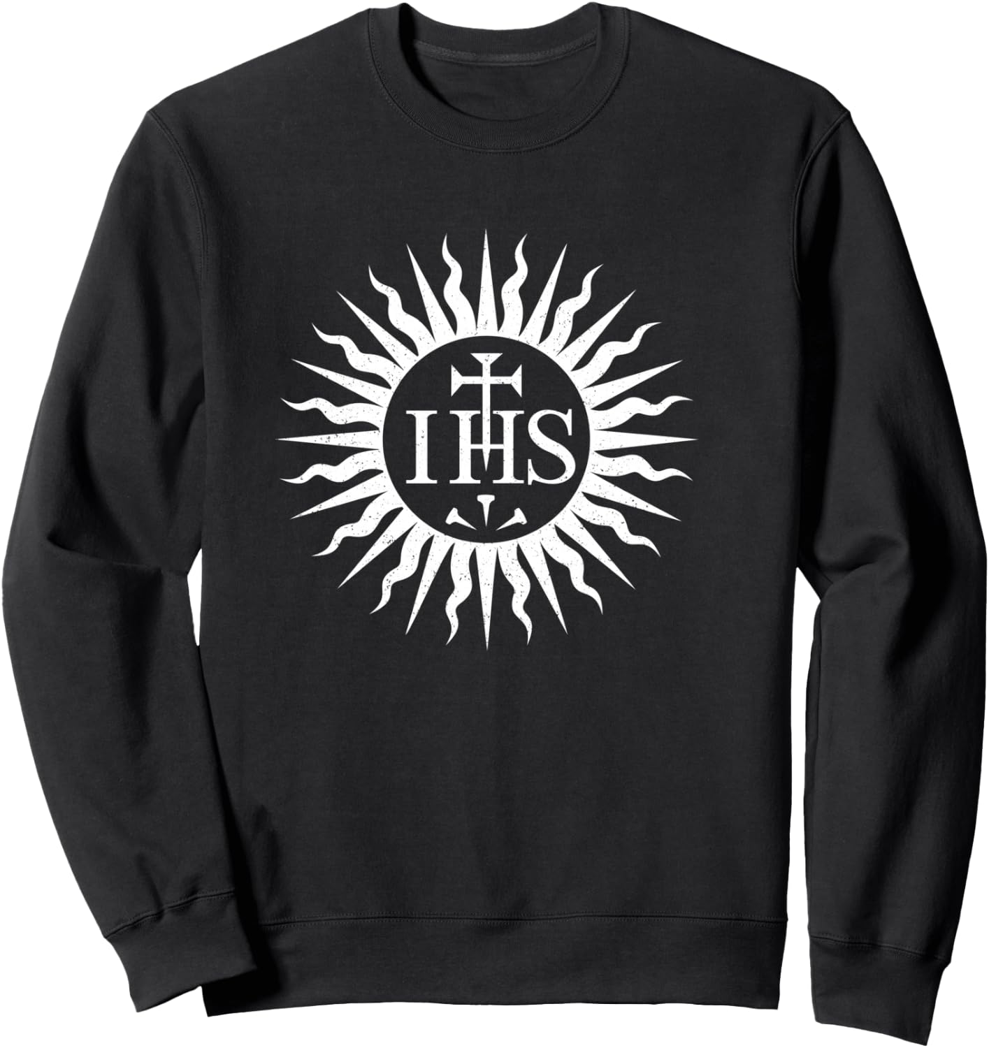 IHS Symbol Monogramme DE JÉSUS CHRISTOGRAMME Manche Longue Sweatshirt - Sweatshirt | Black