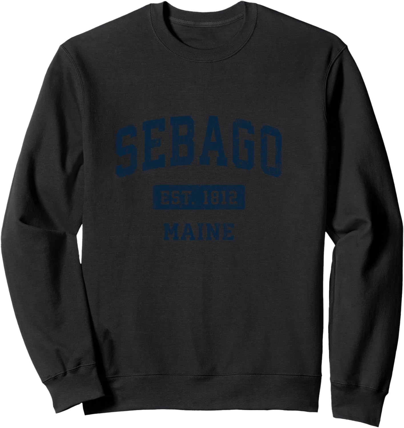 Sebago Maine ME Vintage Sports, Navy Blue Design Sweatshirt - Sweatshirt | Black