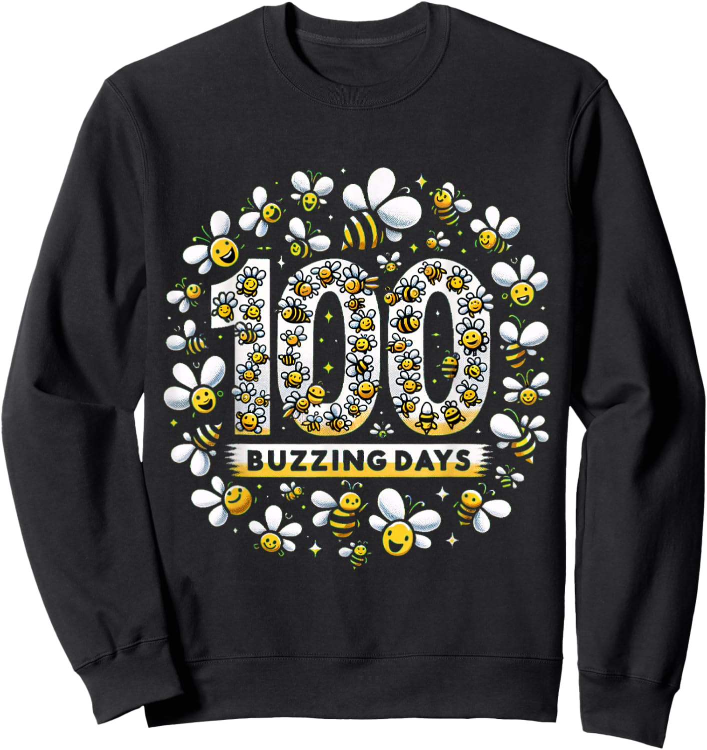 100 Days of School Bees Buzzing Sweatshirt - Sweatshirt | Black