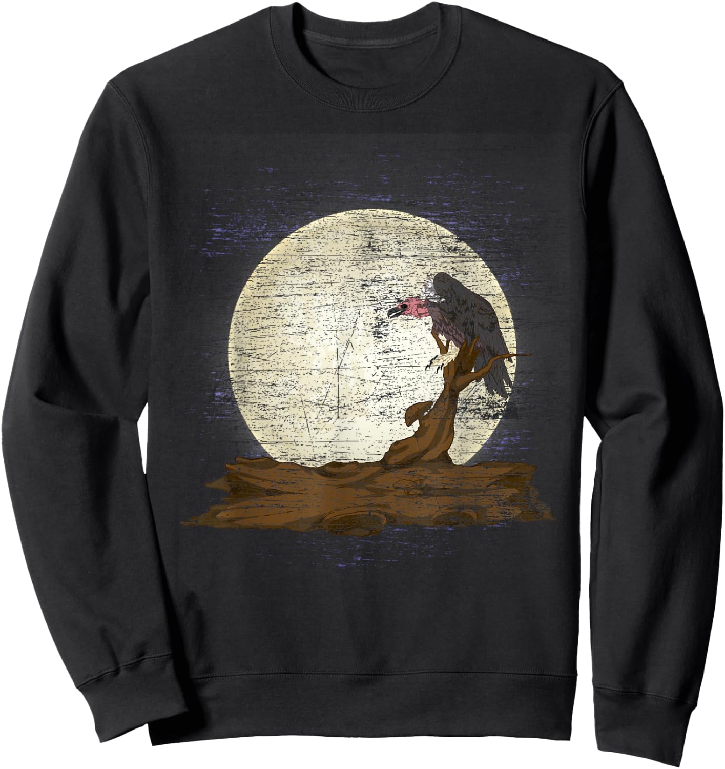 Scavenger Bird Moonlight Full Moon Turkey Vulture Vulture Sweatshirt - Sweatshirt | Black