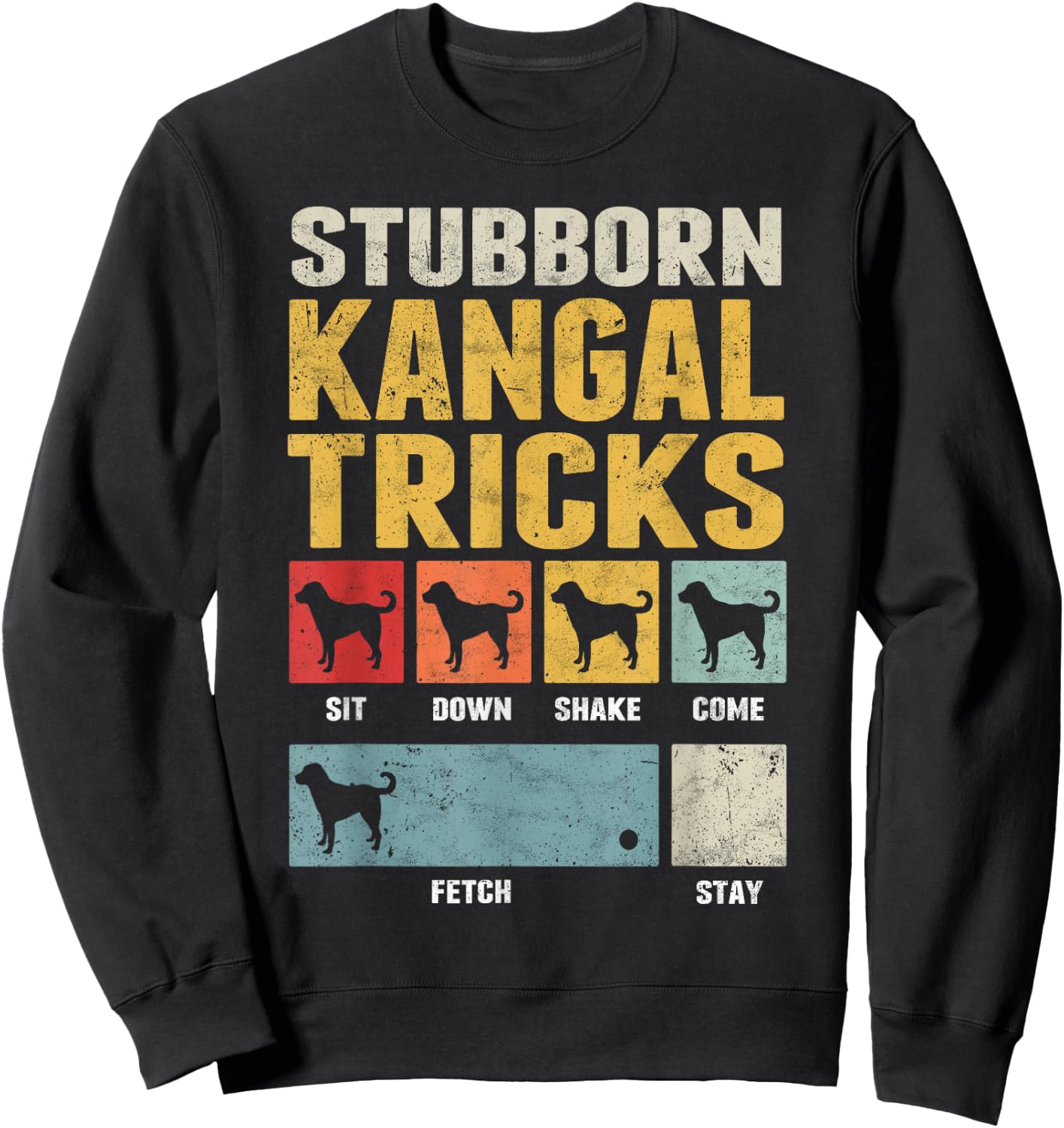 Kangal Shepherd Dog Clothing Kangal Dog Tricks - -Adults, Black, Small, Short Sleeve Sweatshirt - Sweatshirt | Black