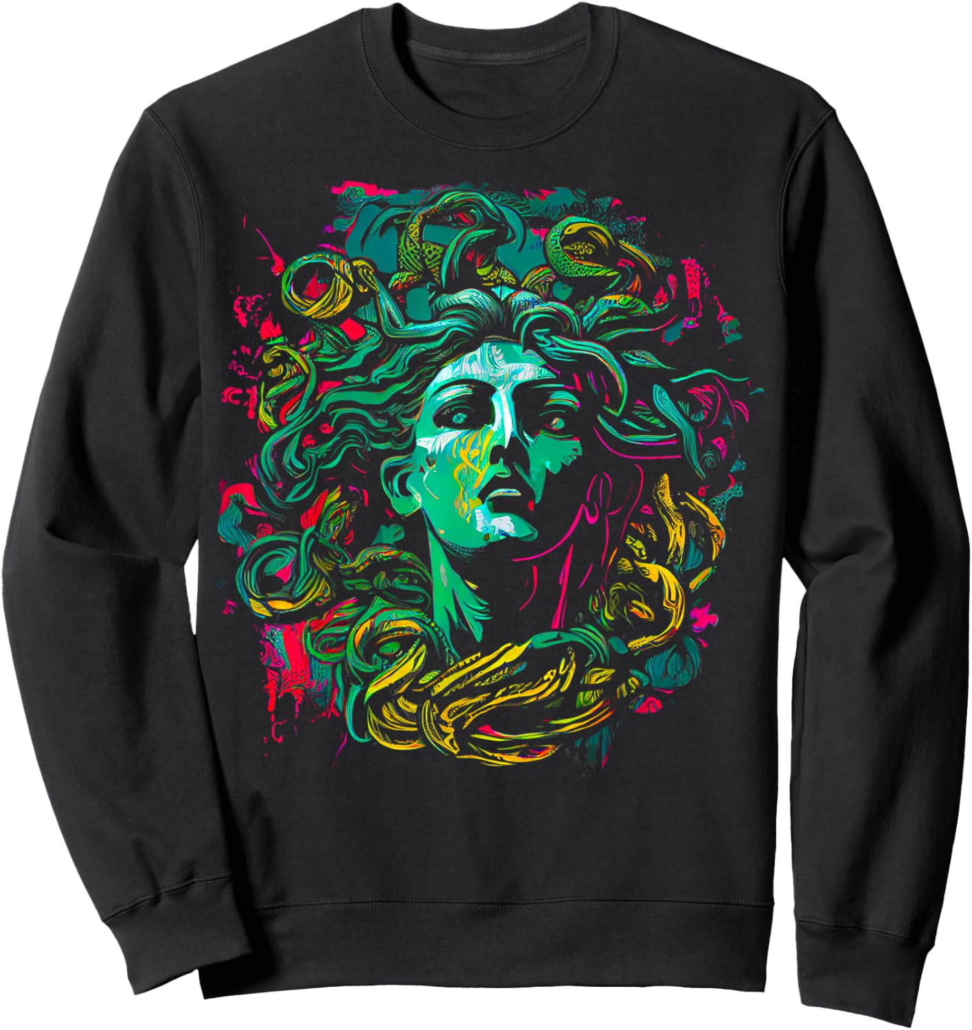 Medusa Greek Mythology Snake Hair Sweatshirt - Sweatshirt | Black