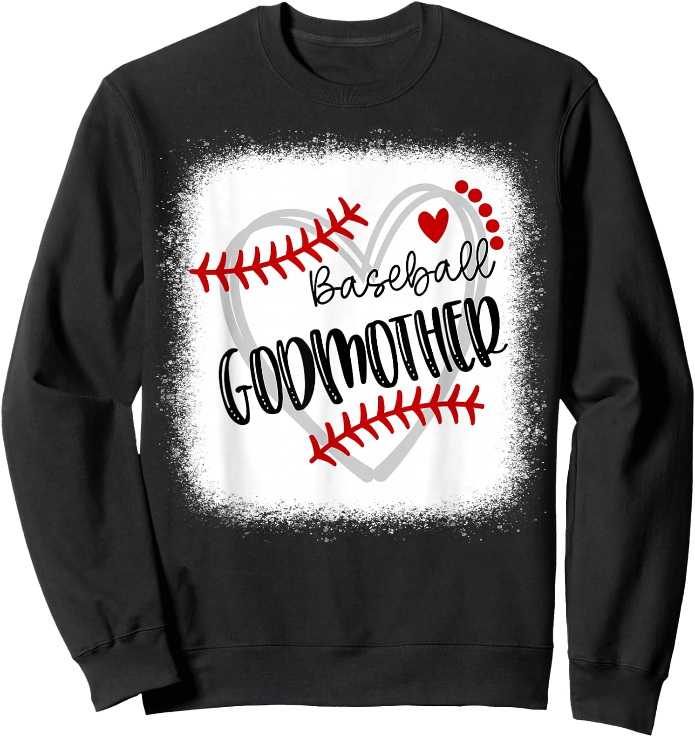 Personalized Baseball Heart Cute Godmother Women Sweatshirt - Sweatshirt | Black