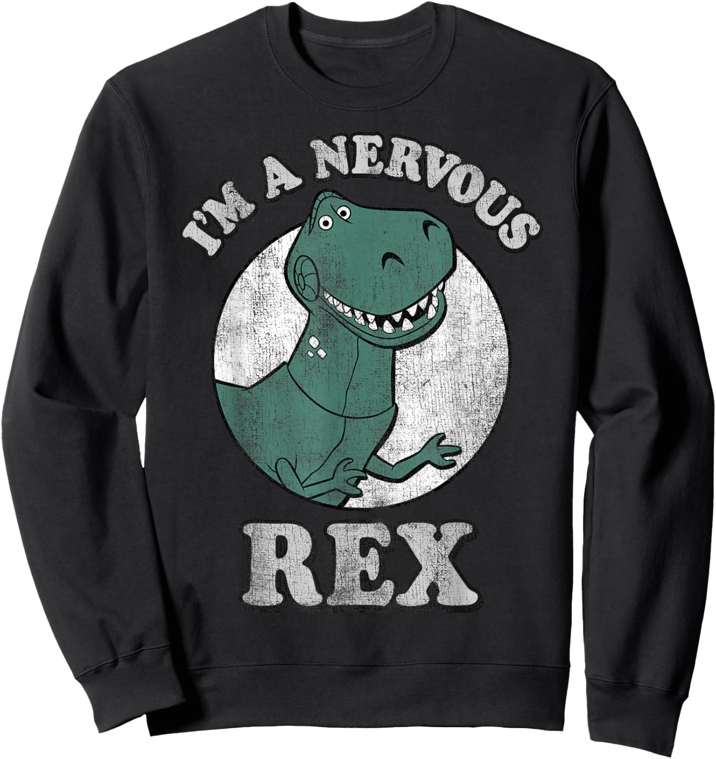 Disney Pixar Toy Story I'm A Nervous Rex Dinosaur Sweatshirt - Sweatshirt | Black