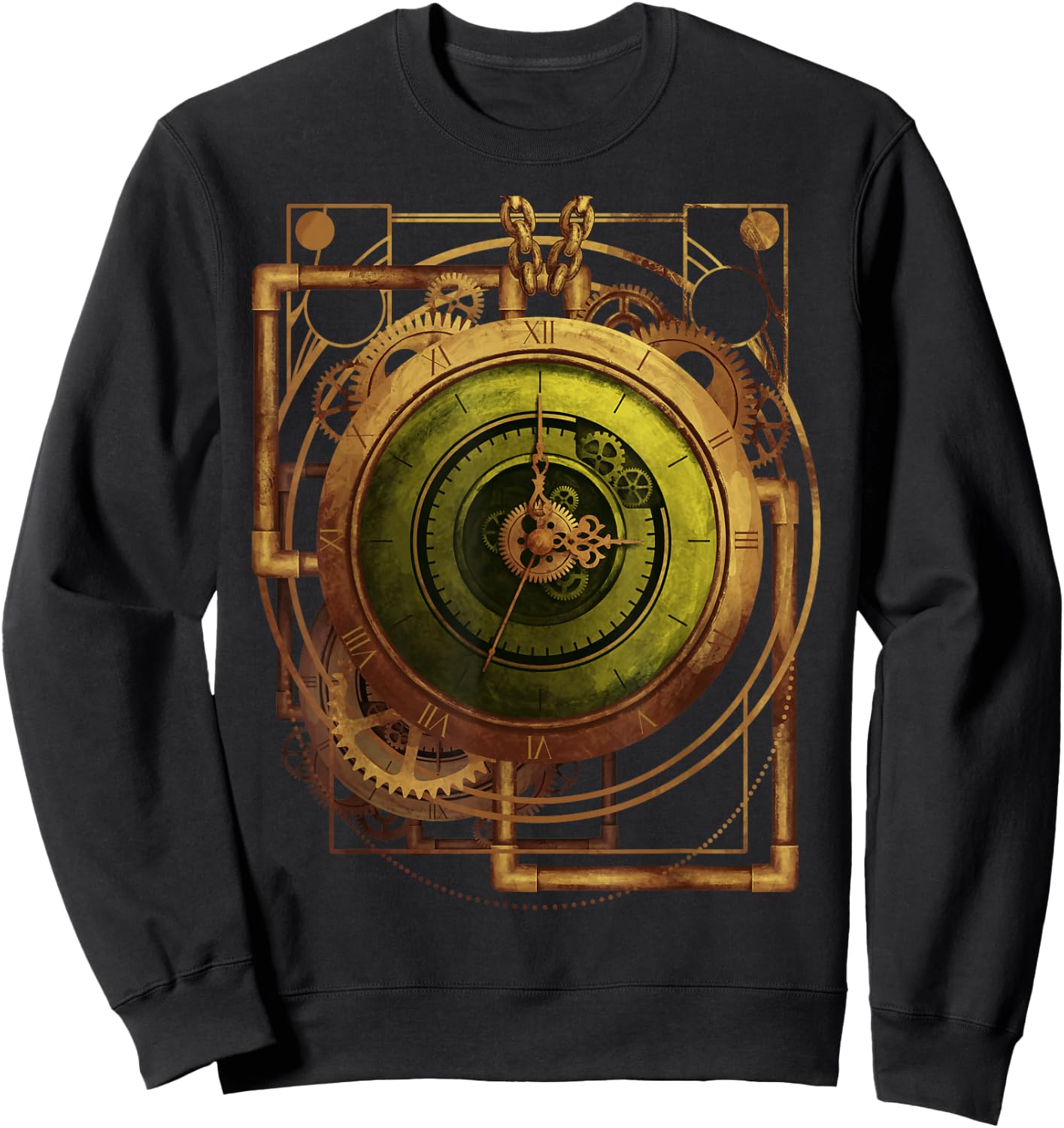 Steam Punk Pocket Watch Mechanical Steampunk Lover Sweatshirt - Sweatshirt | Black