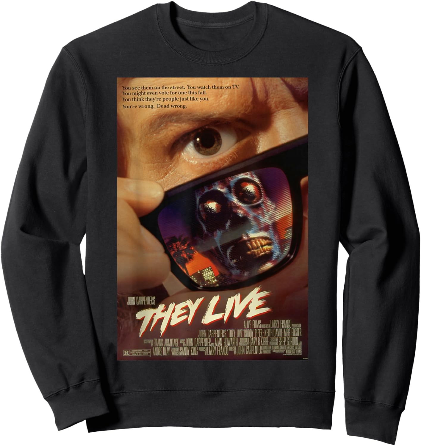 They Live Sunglasses Poster Sweatshirt - Sweatshirt | Black