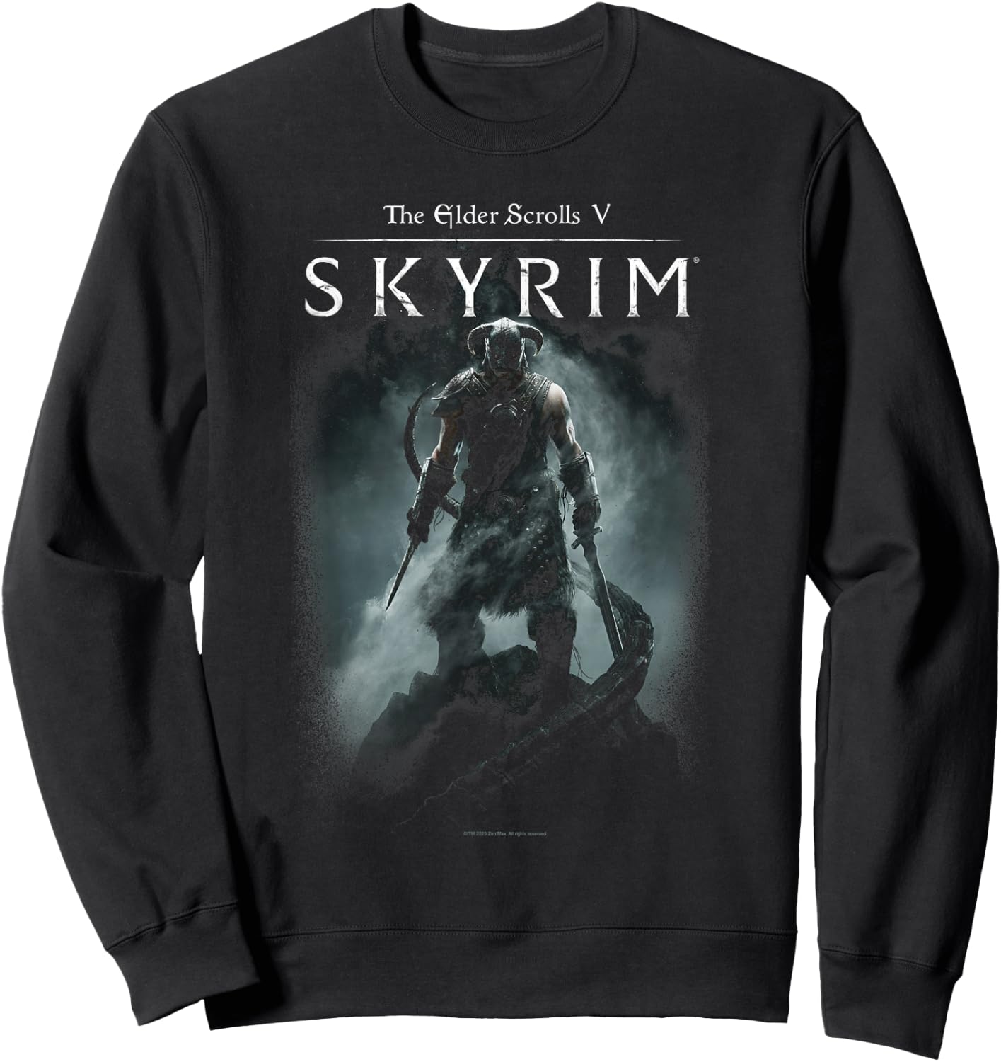 Ripple Junction x Elder Scrolls Dragonborn In Silhouette , Black, S Sweatshirt - Sweatshirt | Black