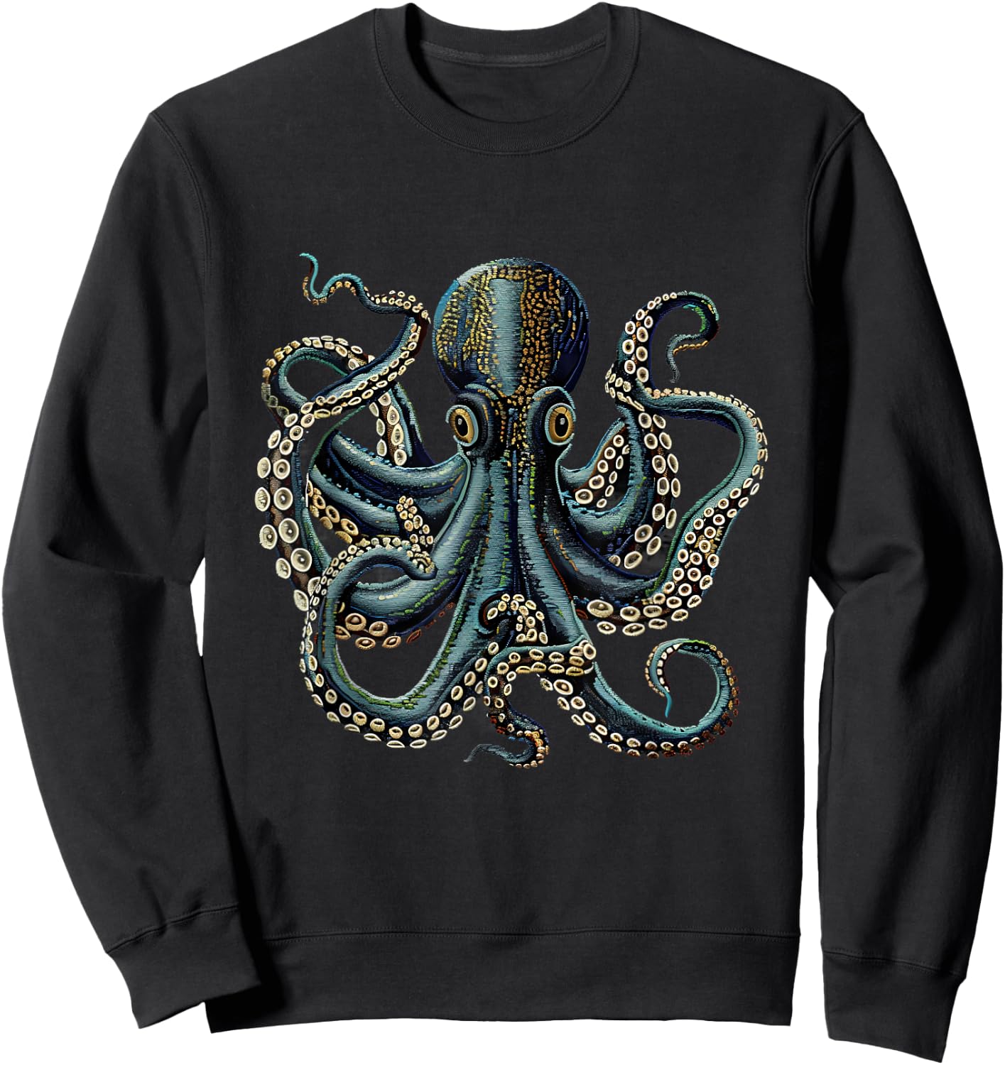 Octopus Sea Monster Motif Ocean Sea Octopus Cthulhu Artwork Sweatshirt - Sweatshirt | Black