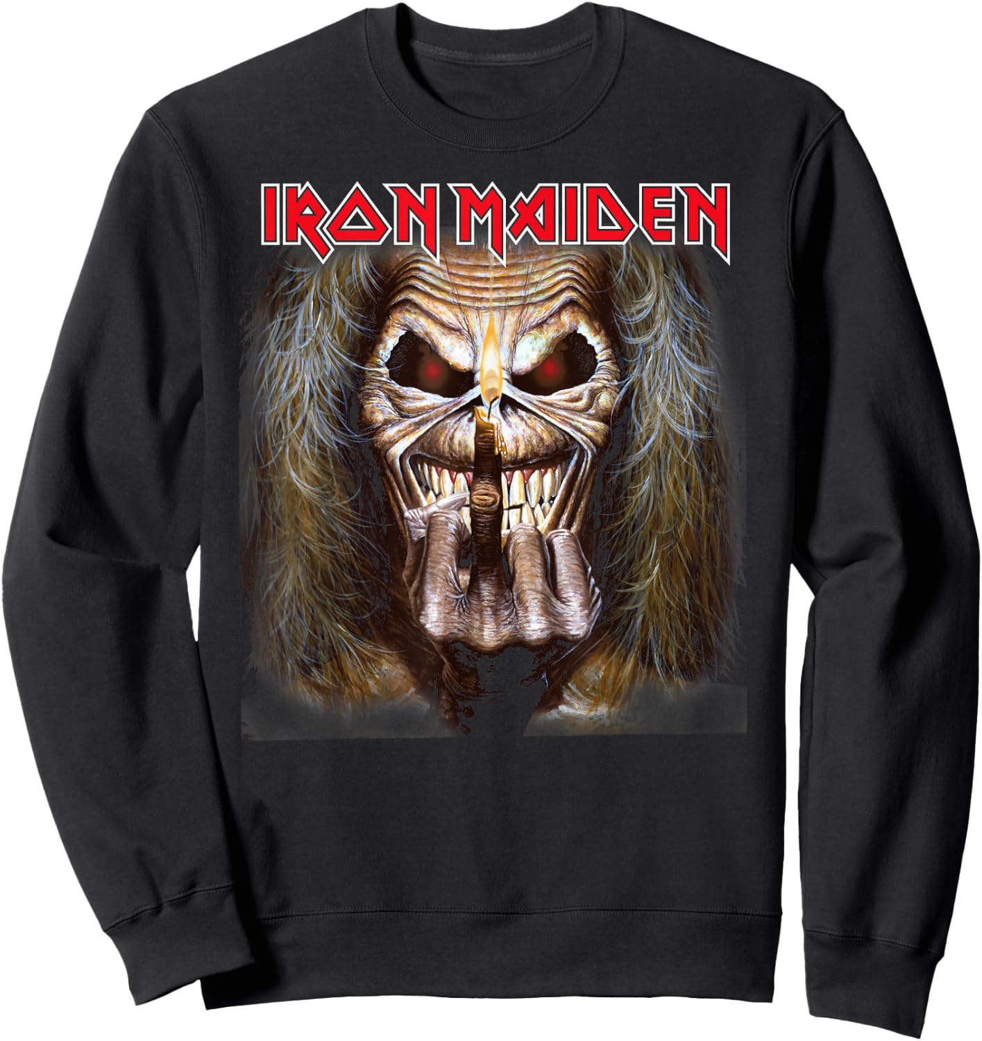 Iron Maiden - Candle Finger Eddie Sweatshirt - Sweatshirt | Black